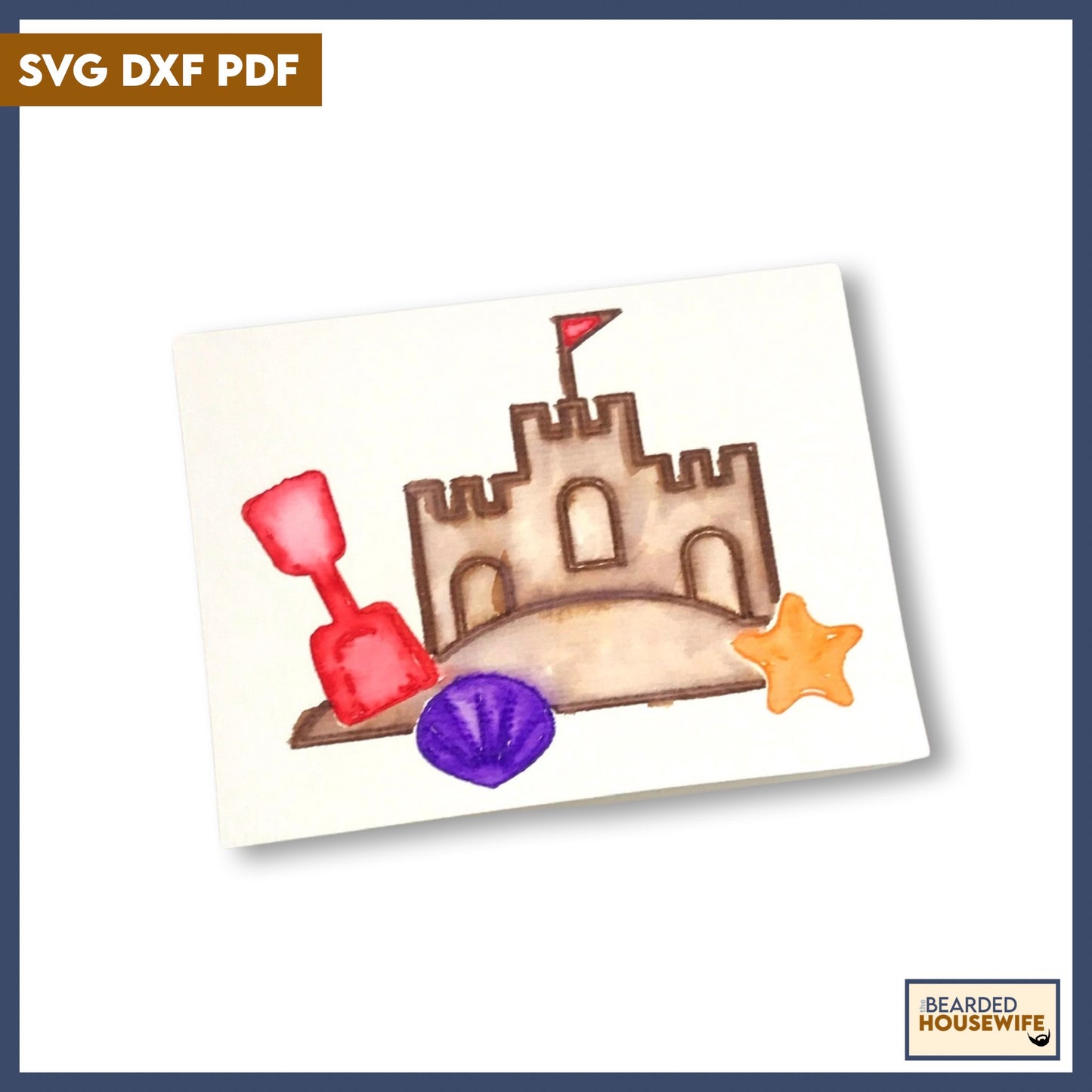 Sandcastle Watercolor Card