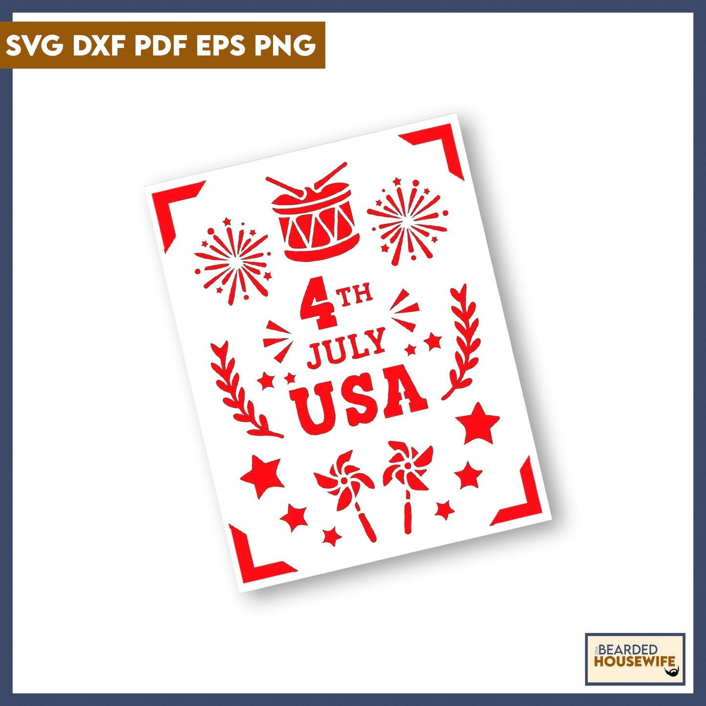 4th of July USA Insert Card