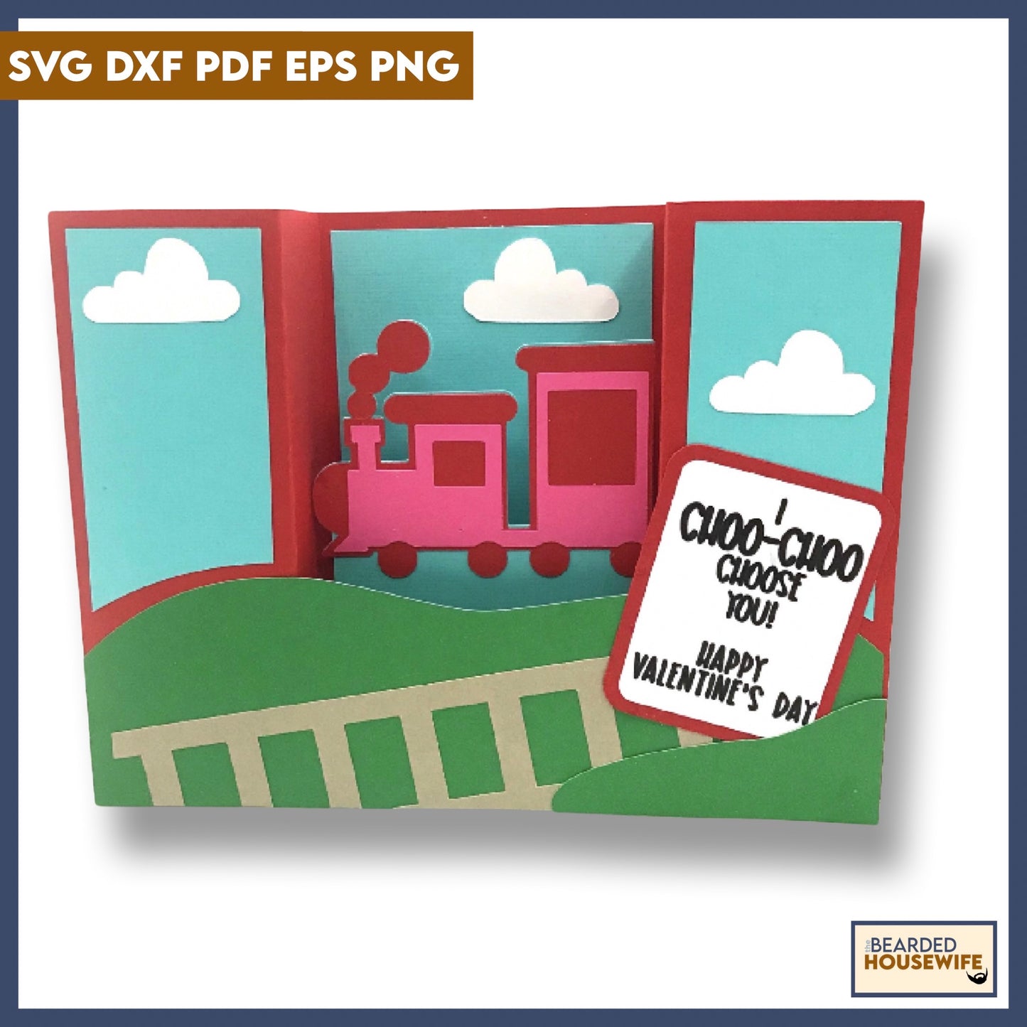 Choo-Choo Valentine Bridge Card