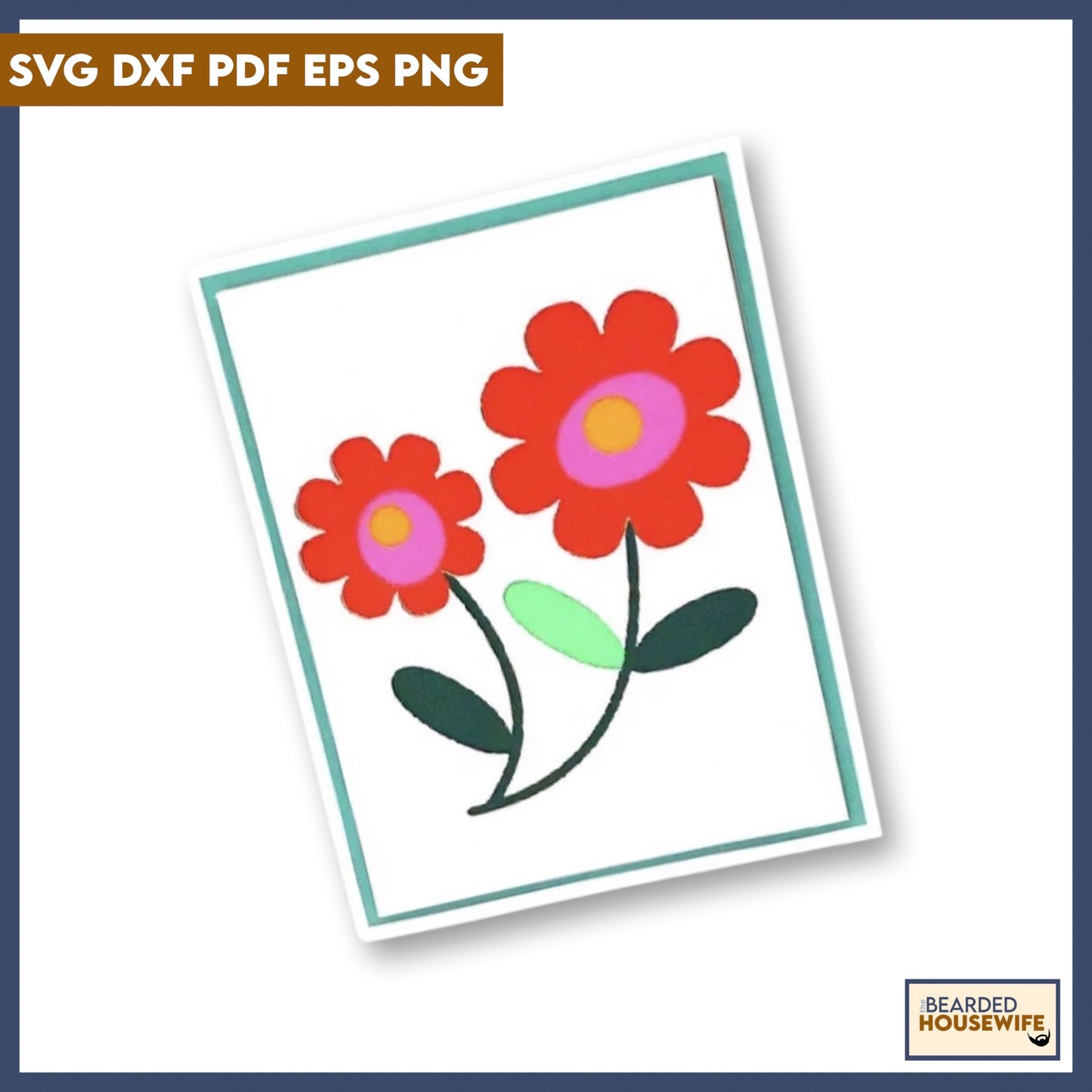Stacked Flower Card 5