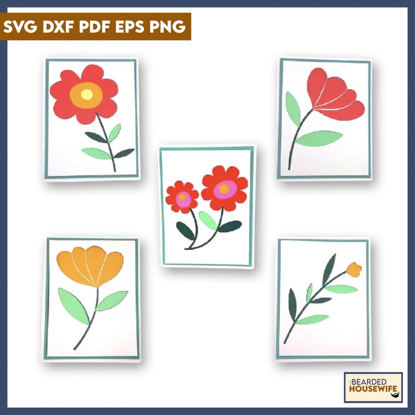 Stacked Flower Card Bundle