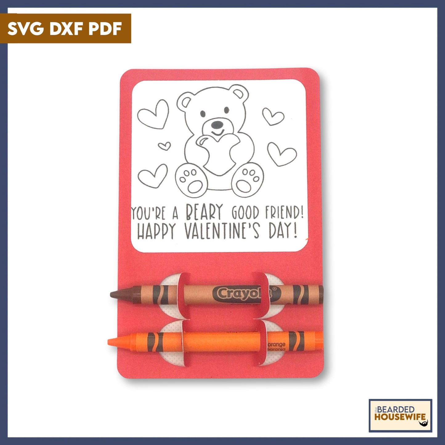 Teddy Bear Valentine Coloring Card