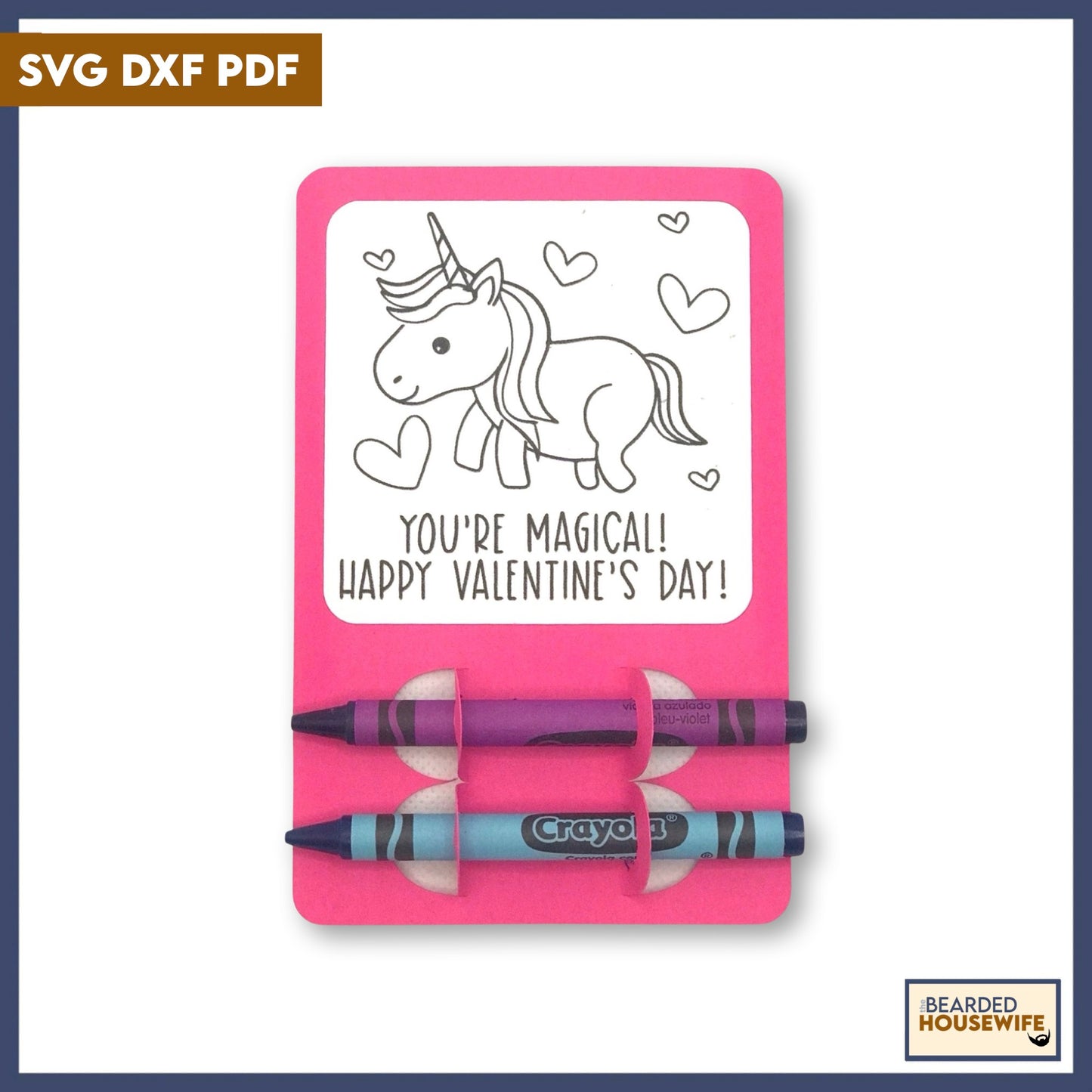 Unicorn Valentine Coloring Card