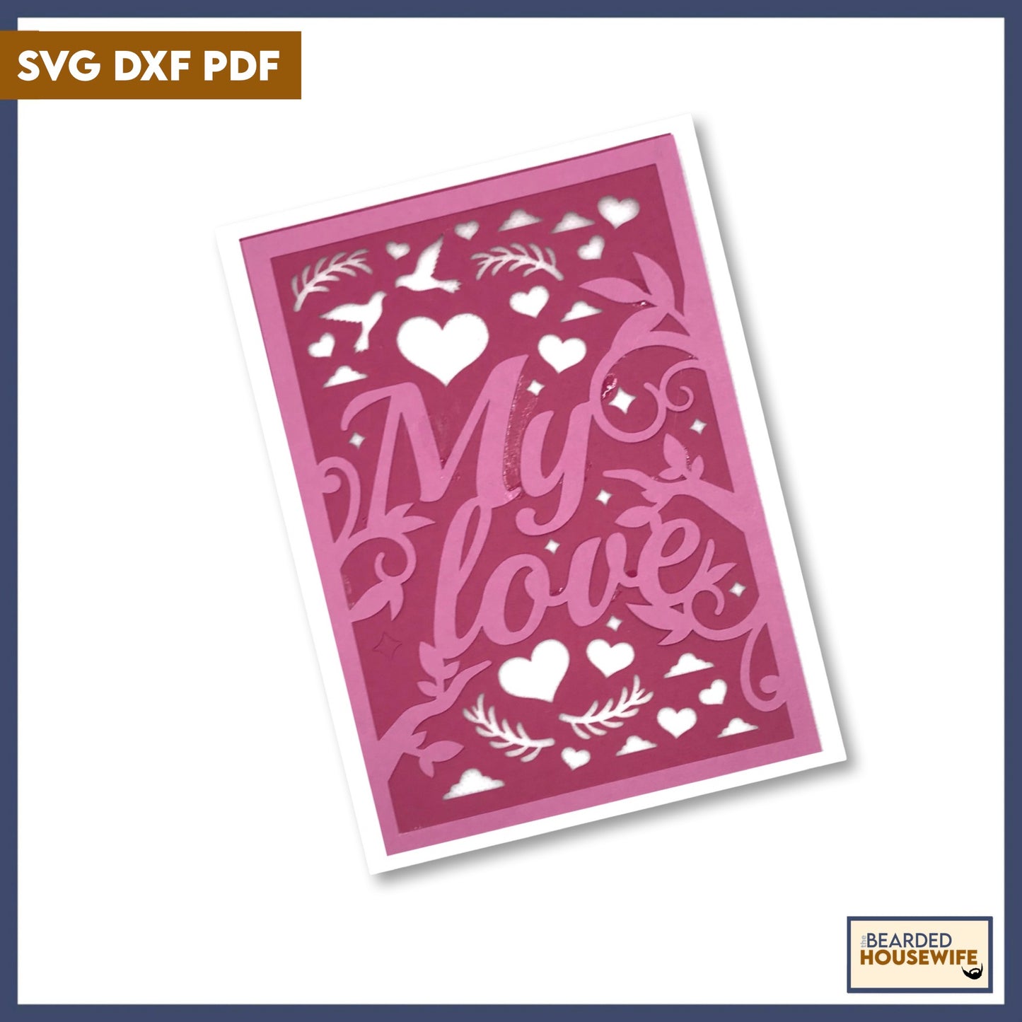 my love layered card