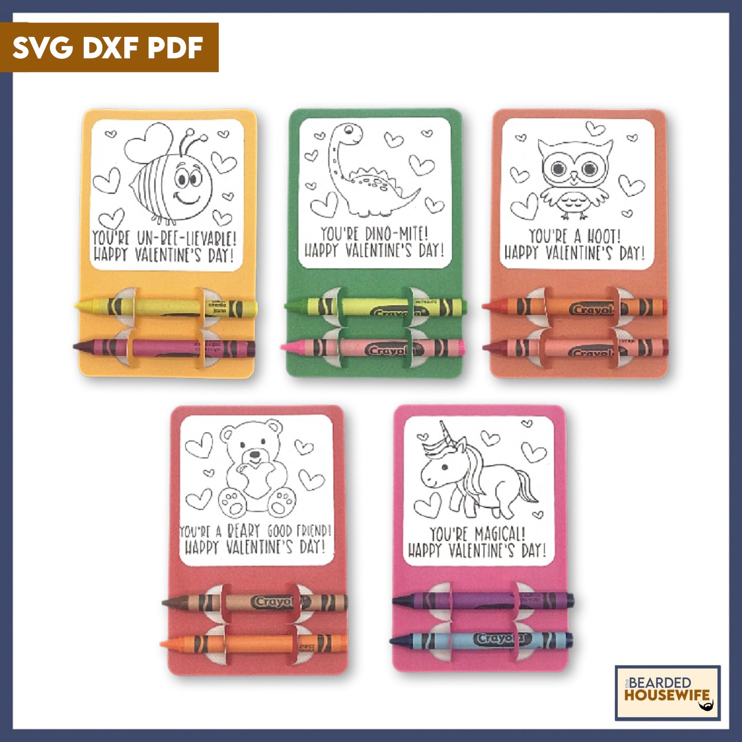 Valentine Coloring Card Bundle
