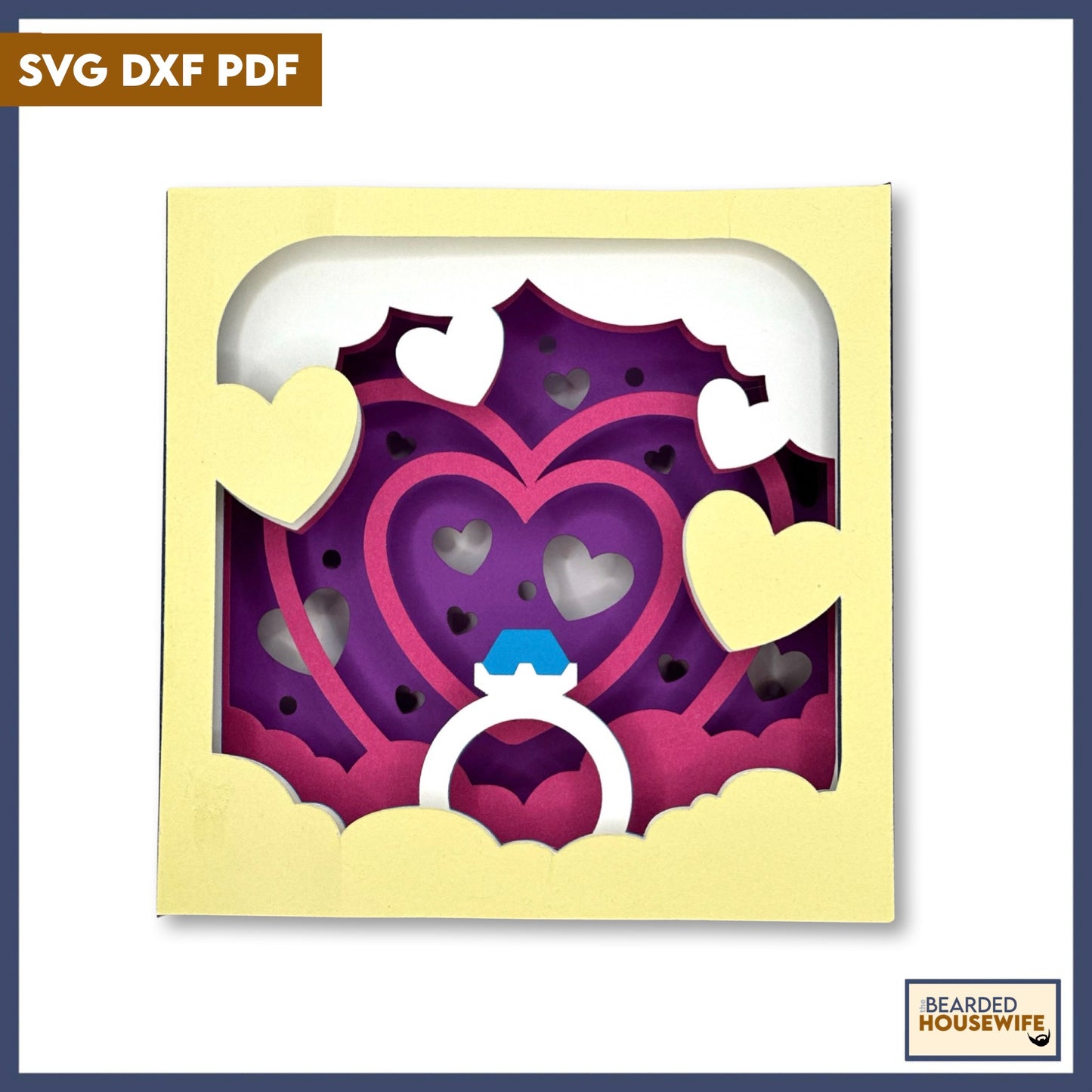 love & rings shadow box card