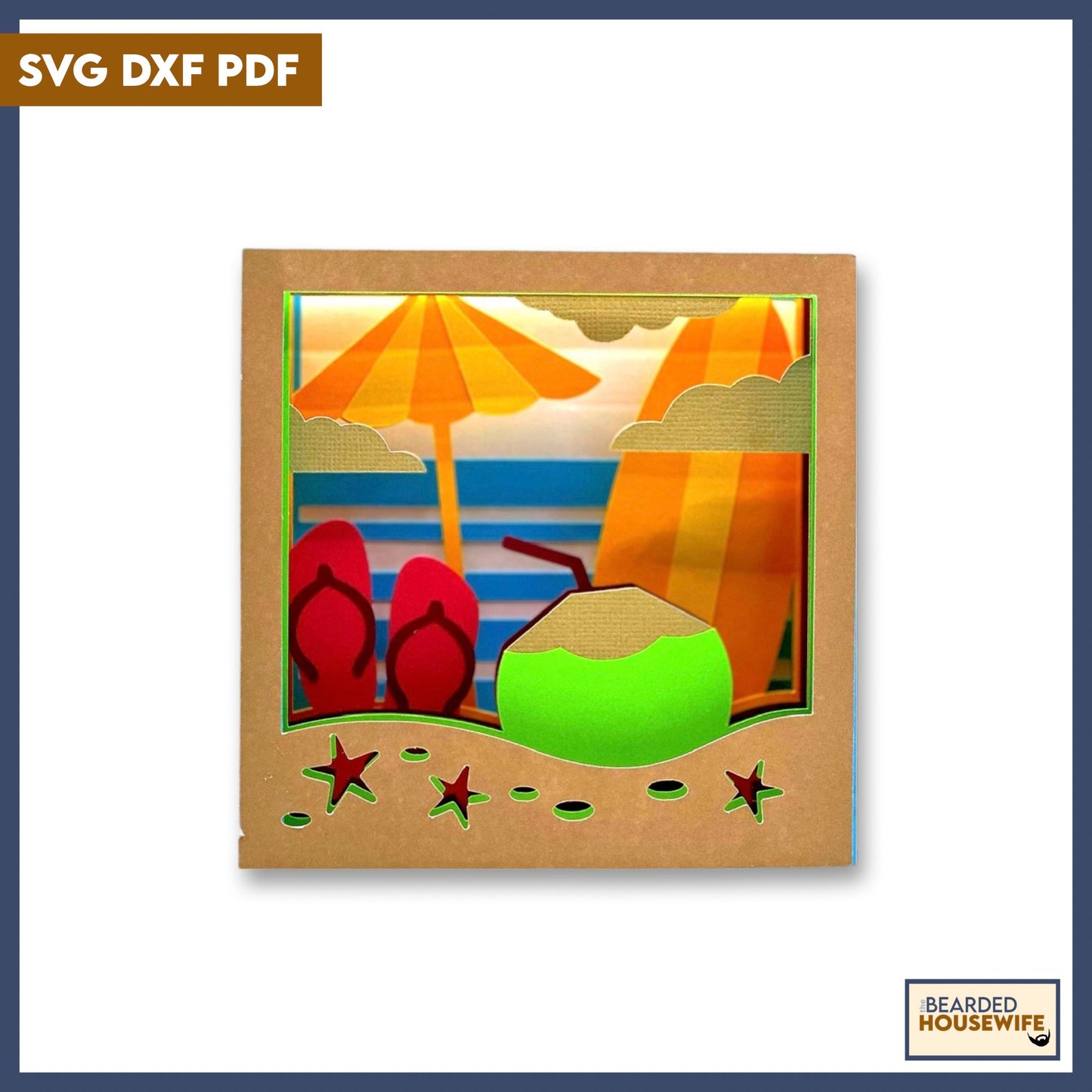 summer on the beach shadow box card