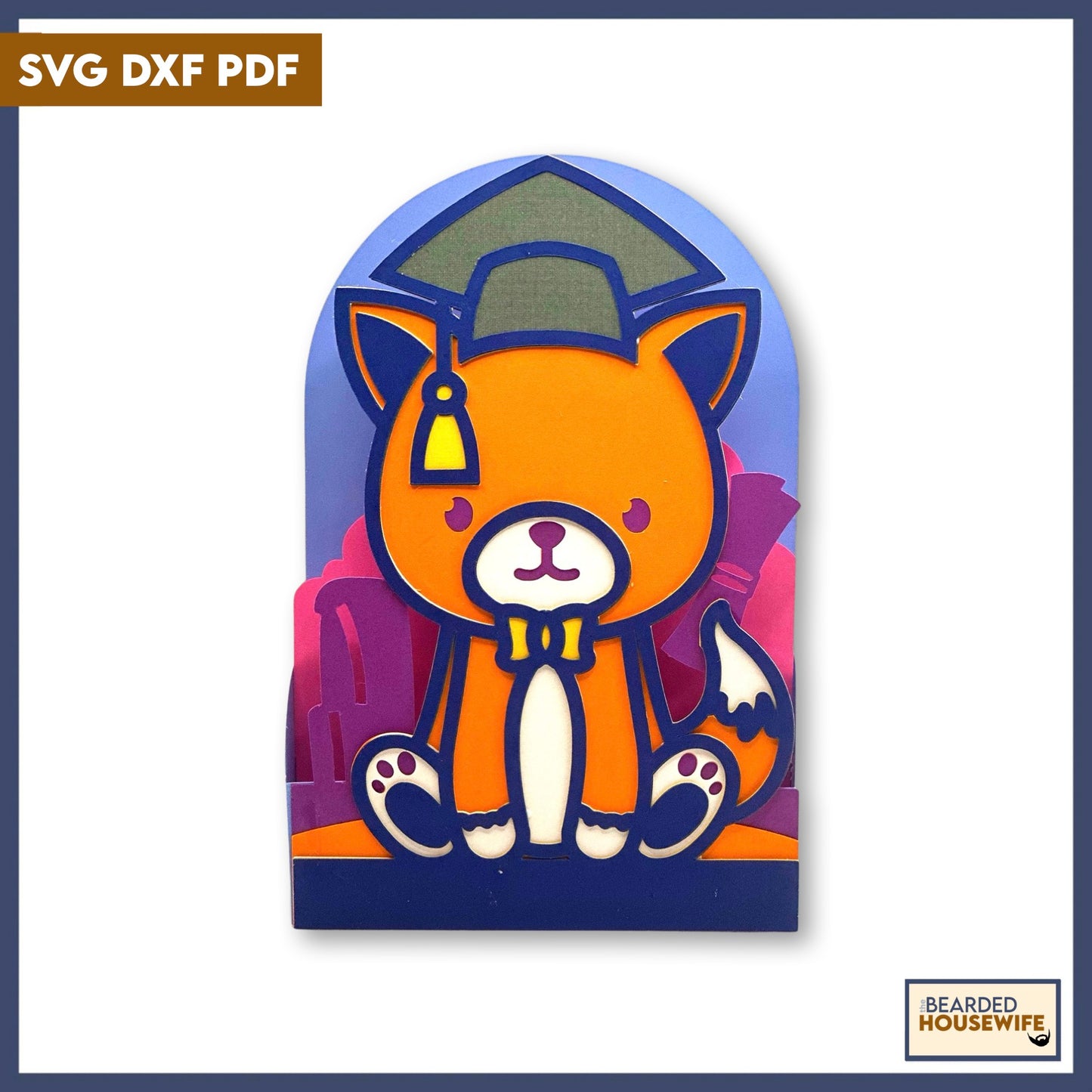 graduation fox box card
