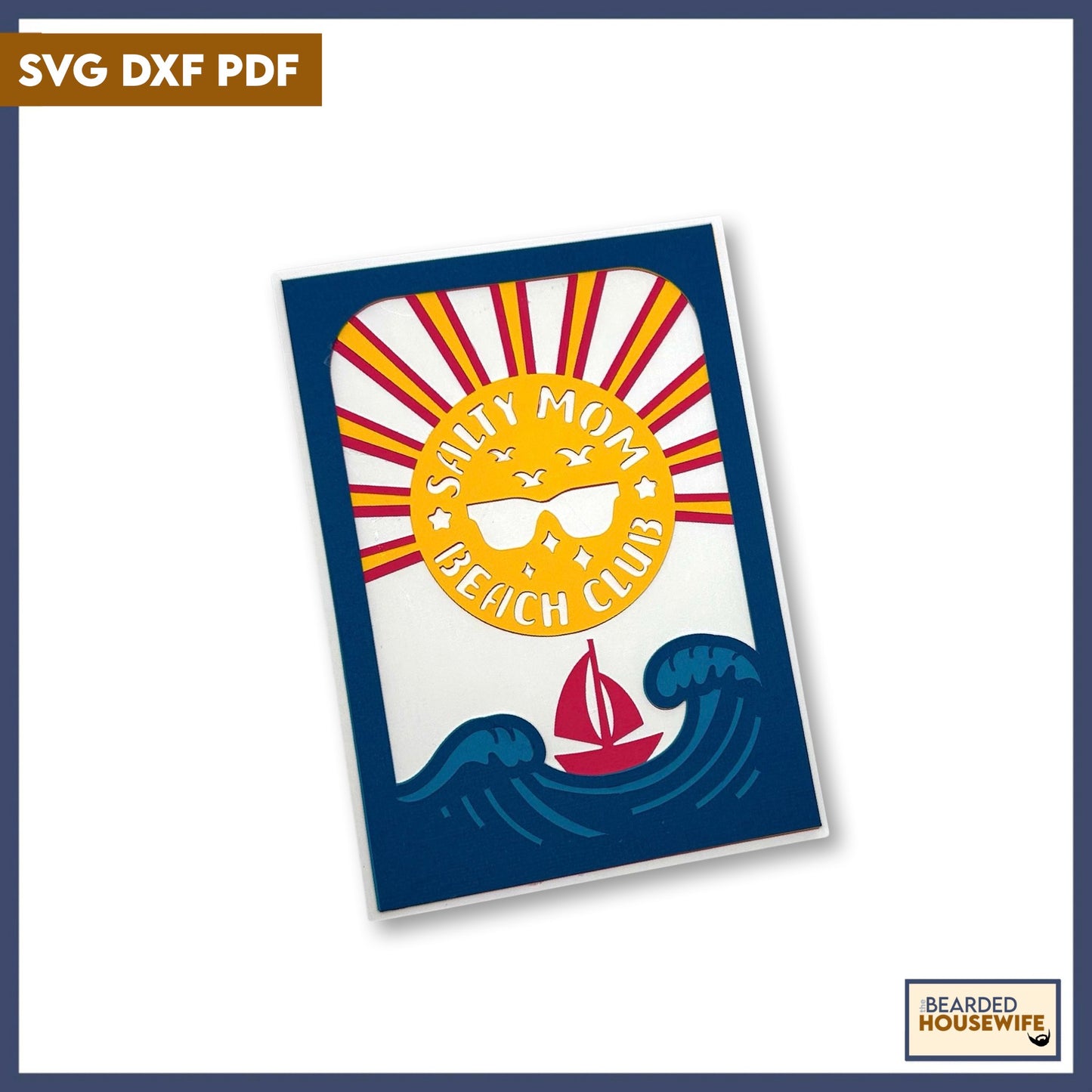 salty mom layered card