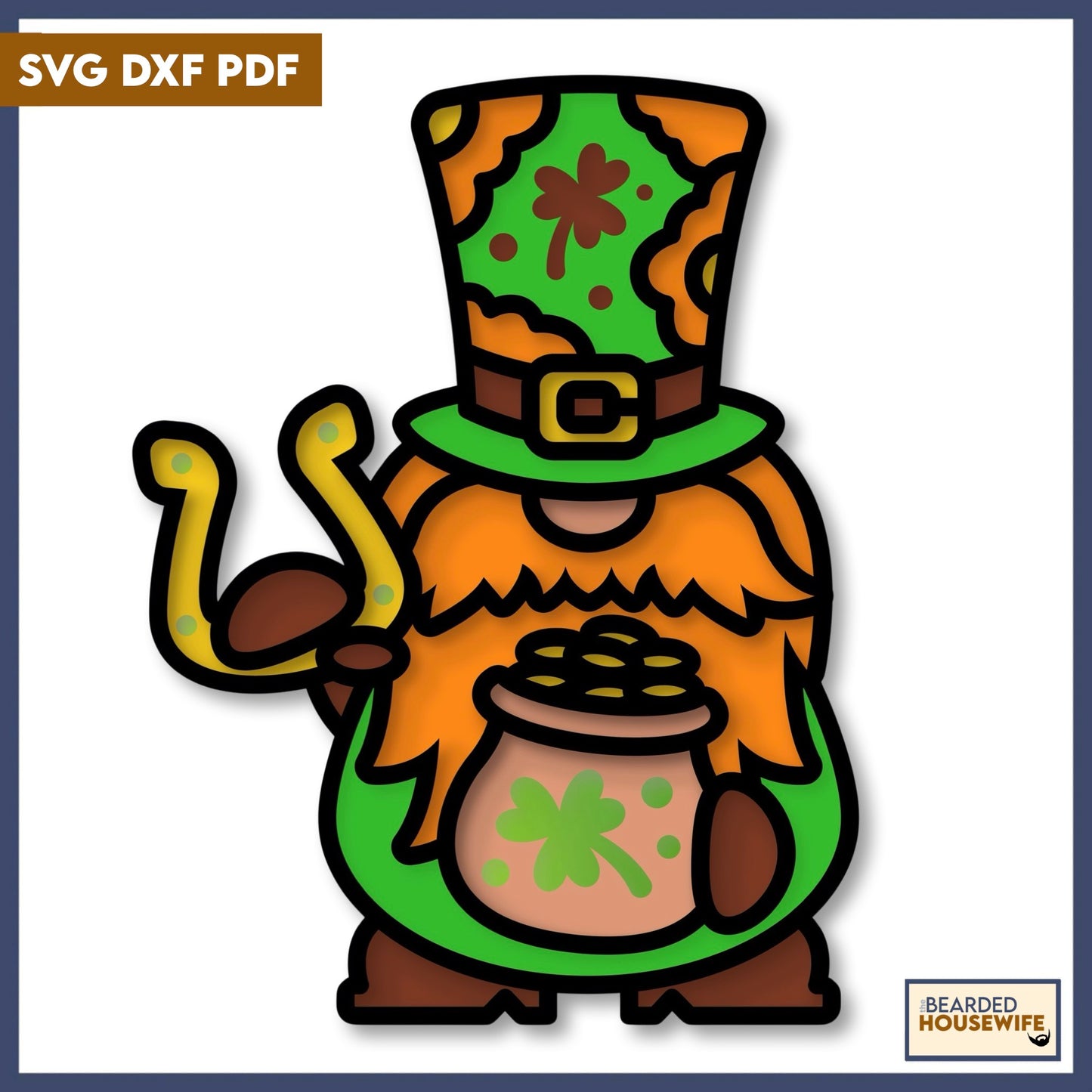 st patricks day gnome boy layered paper craft