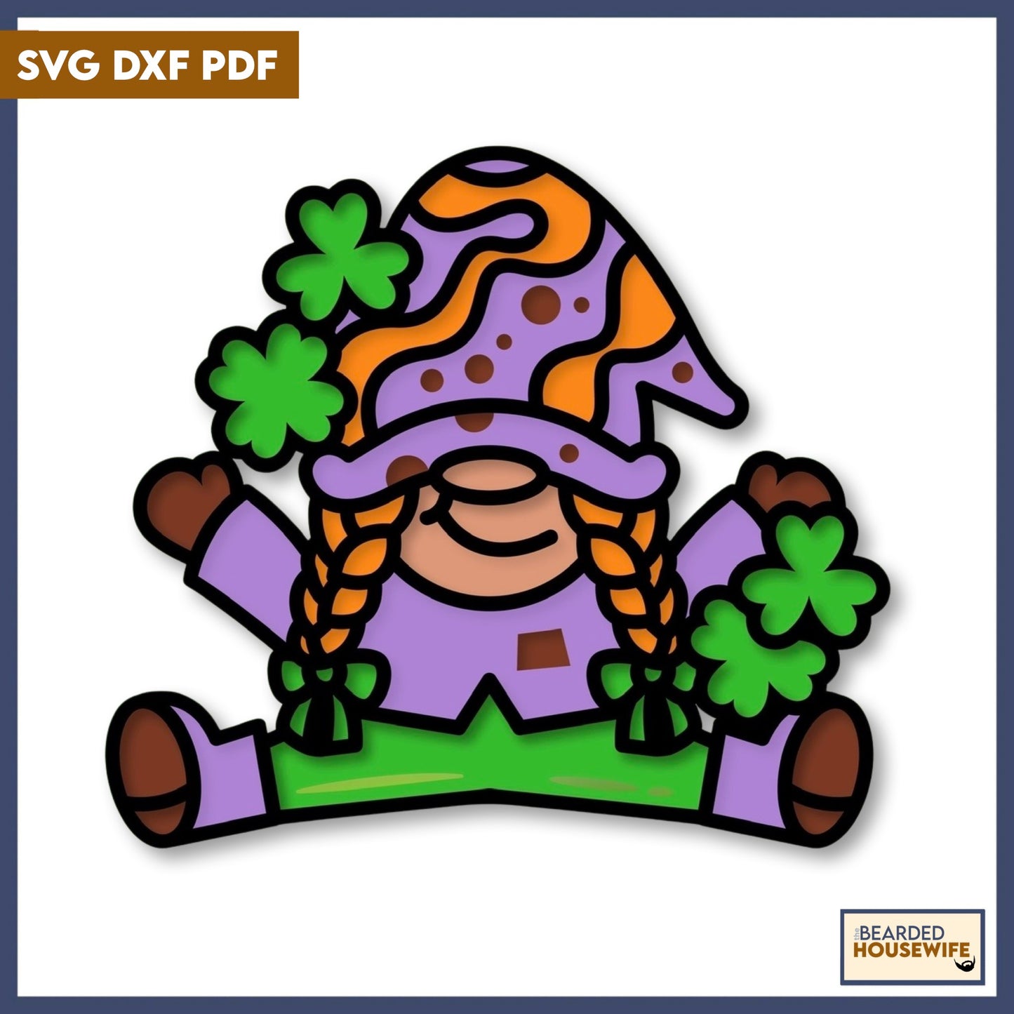 st patricks day gnome girl layered paper craft