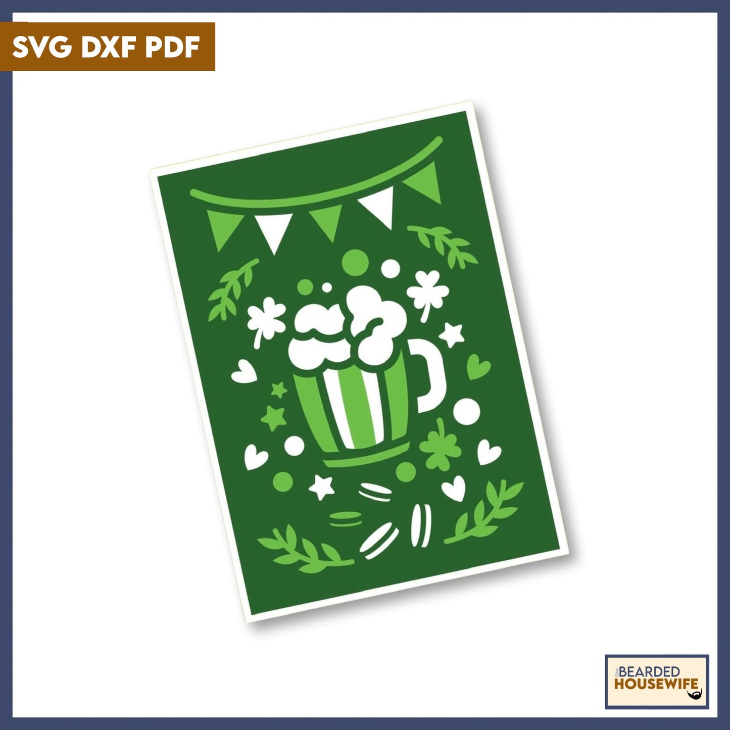 green beer layered card