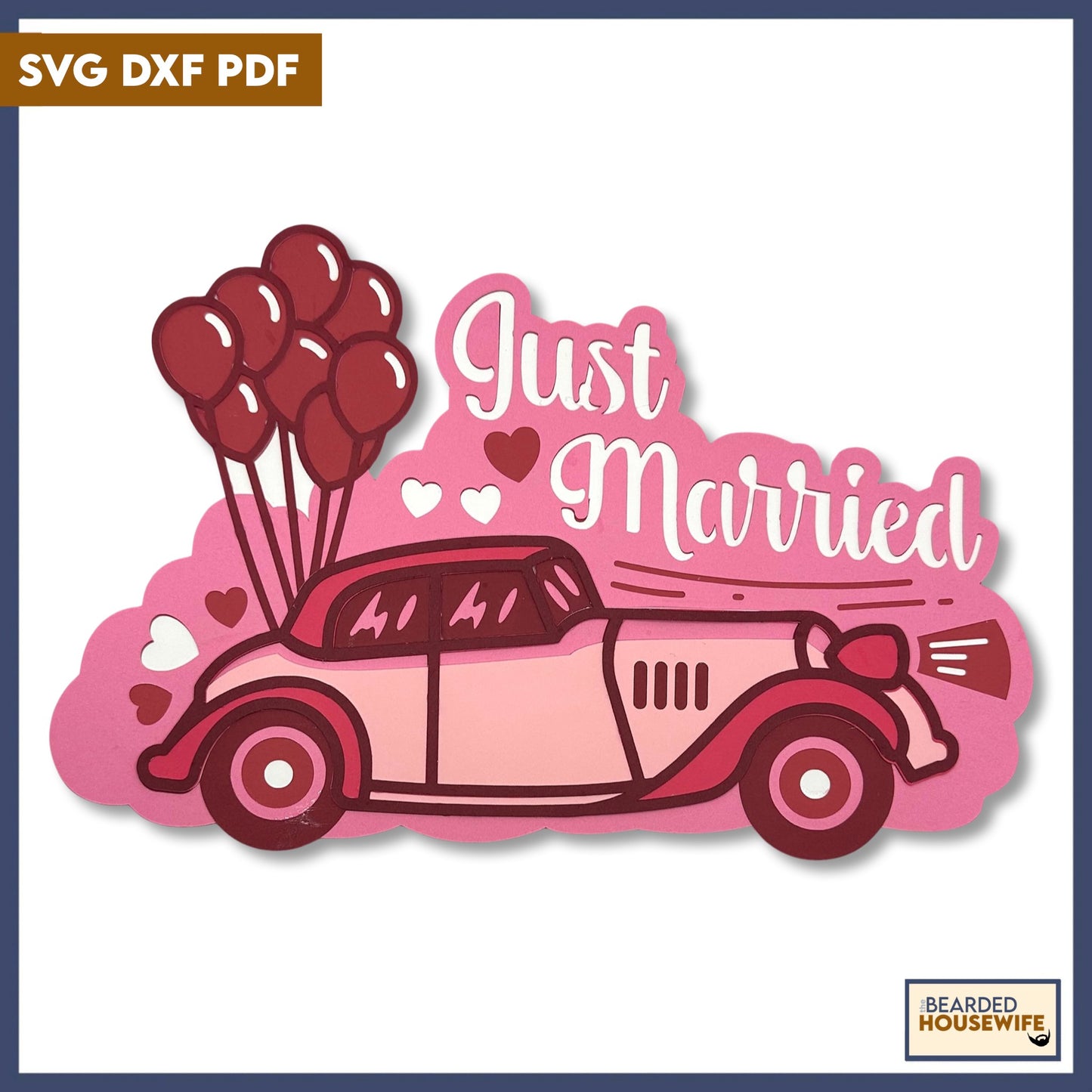 just married layered paper craft