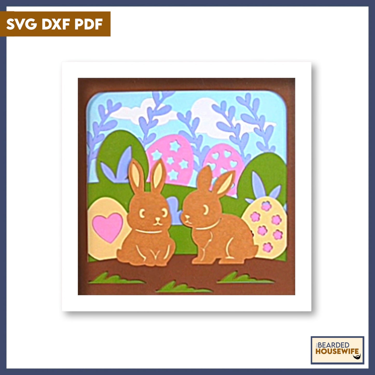 cute bunnies shadow box