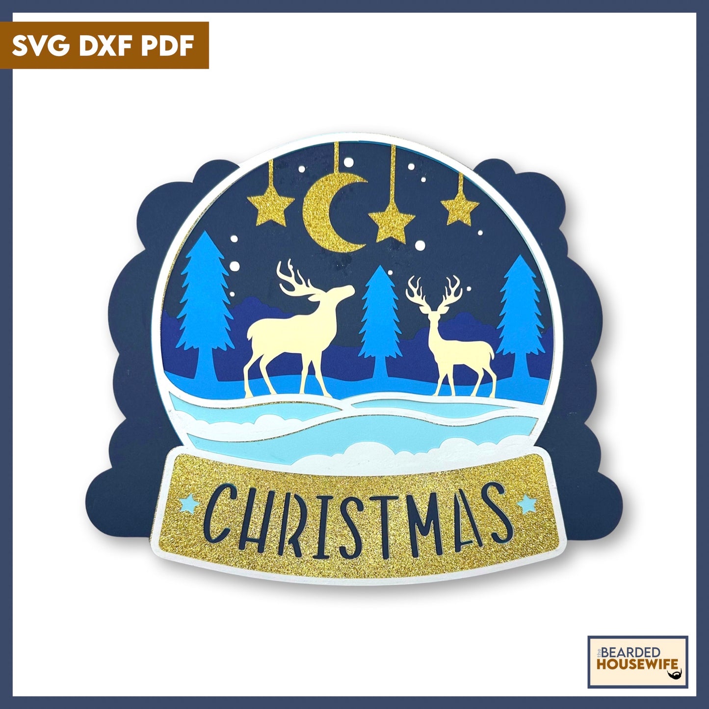 winter snow globe layered paper craft