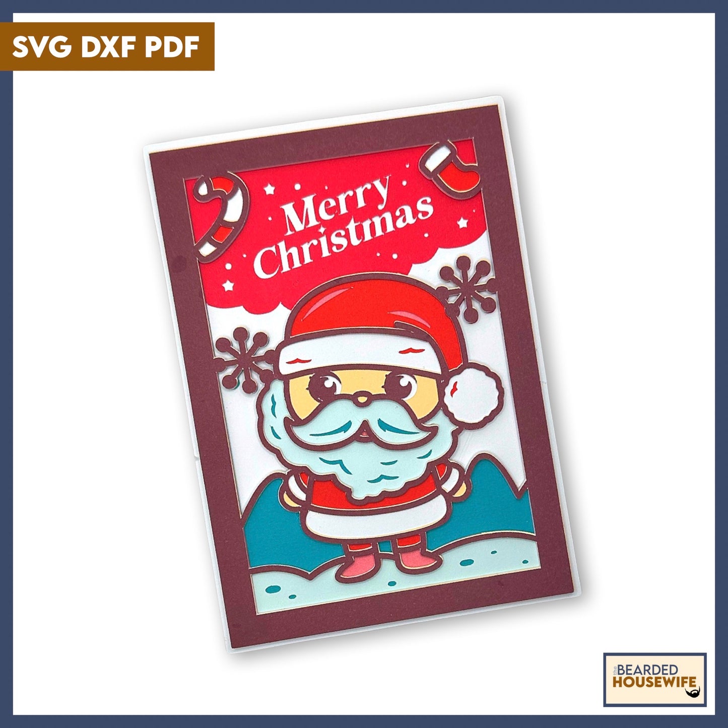 santa layered card