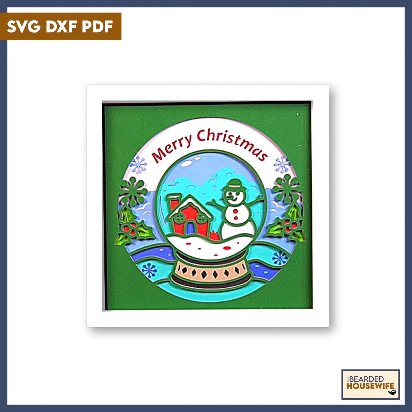 christmas snow globe shadow box