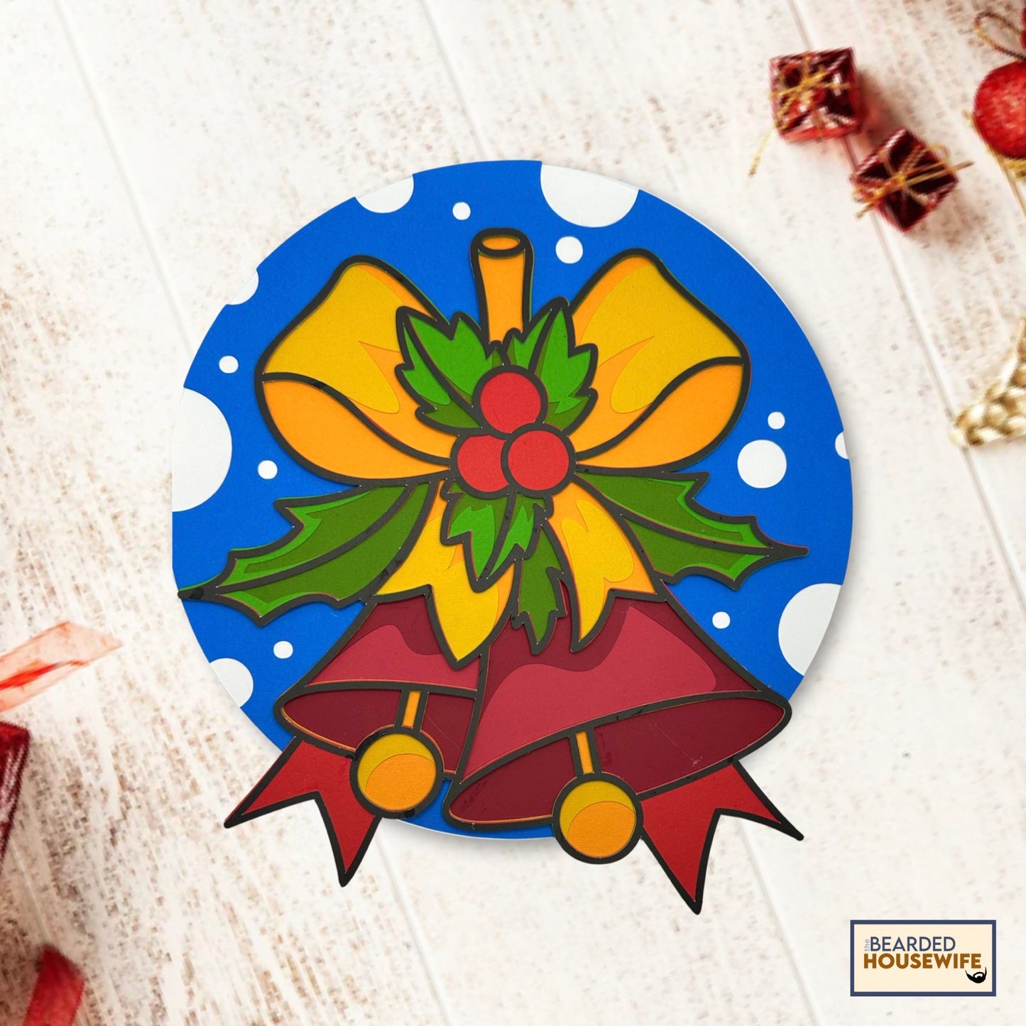 christmas bell layered paper craft