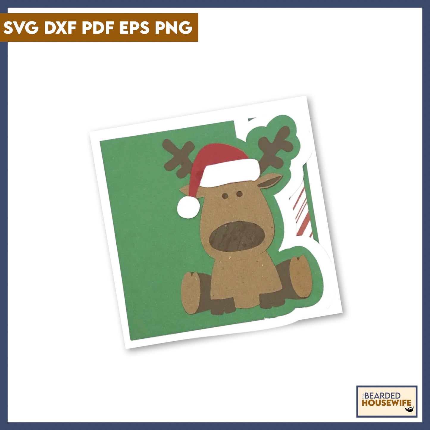 christmas reindeer side edge card