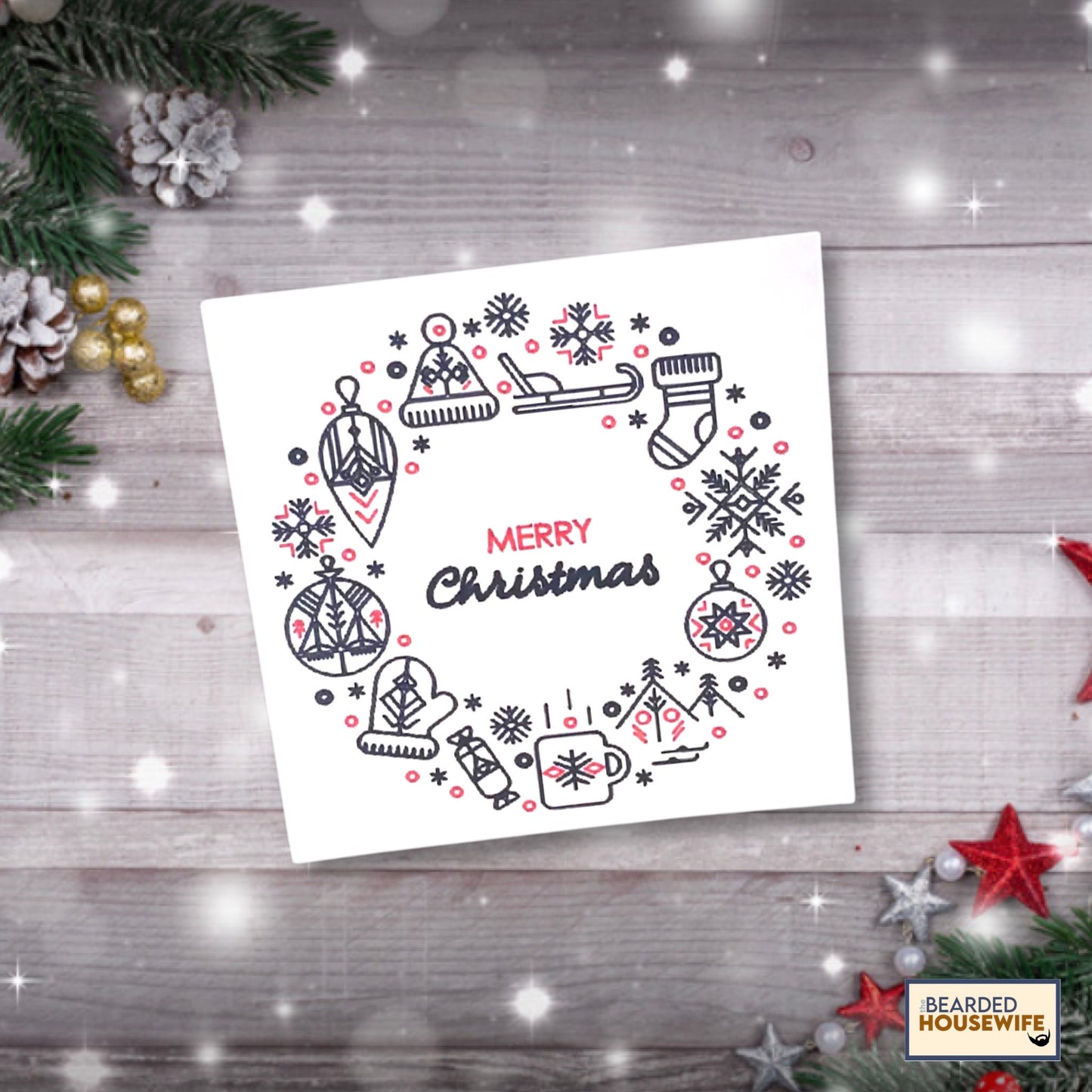 wreath christmas card