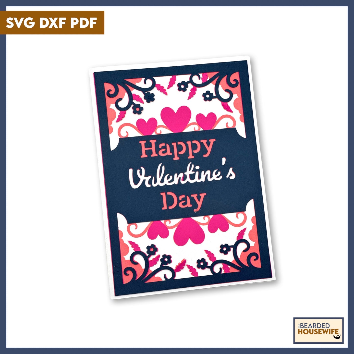 happy valentines day layered card