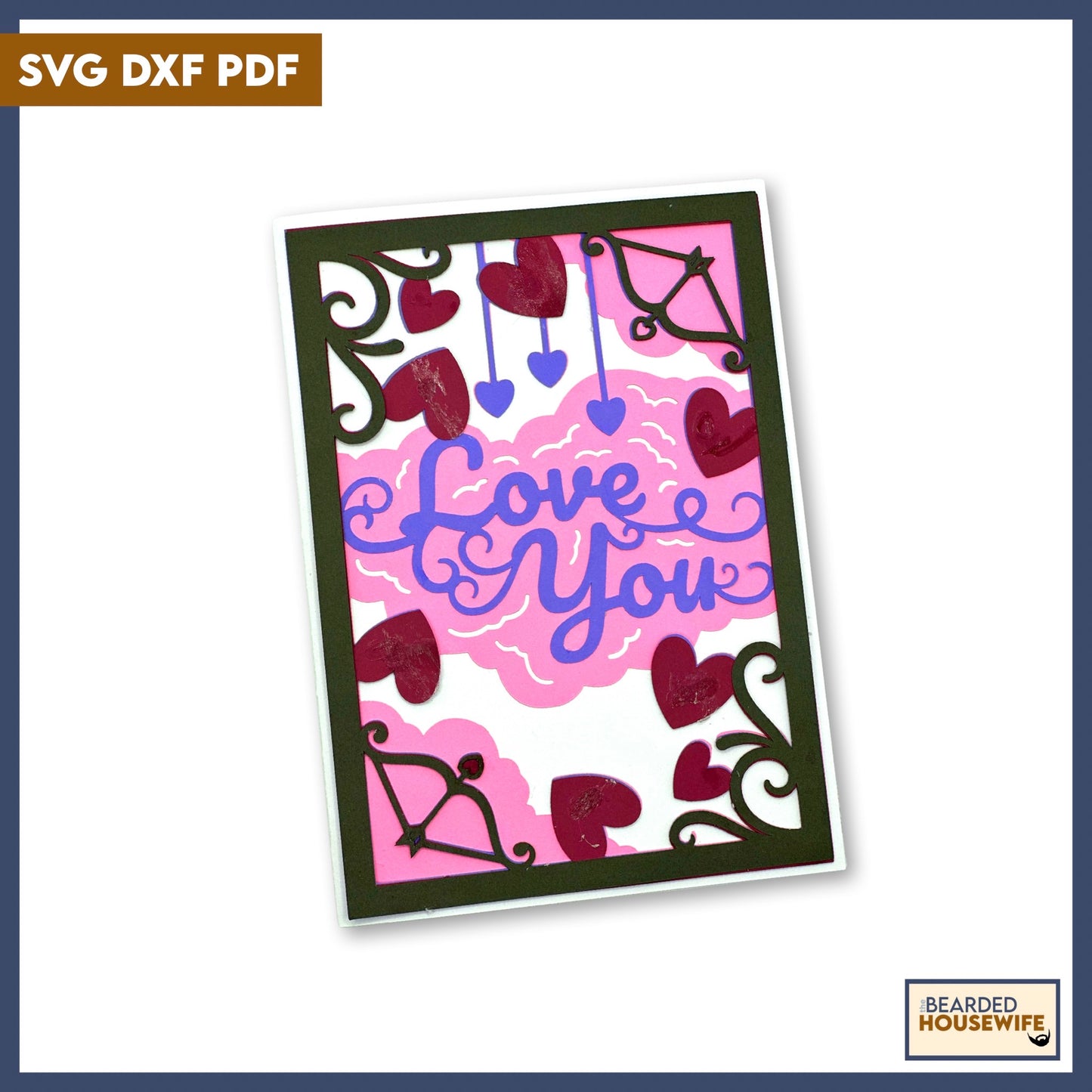 love you layered card