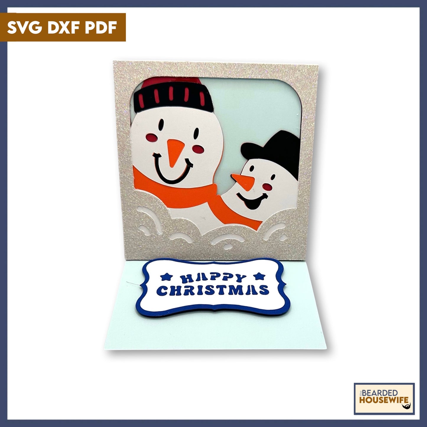 happy easel snowmen card