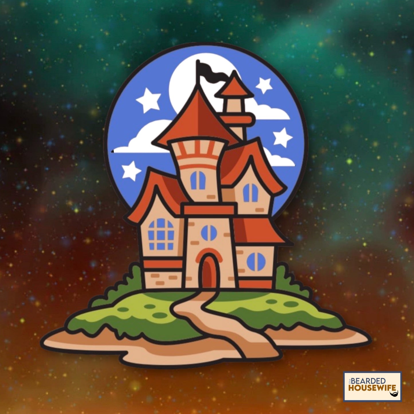 castle at night layered paper craft