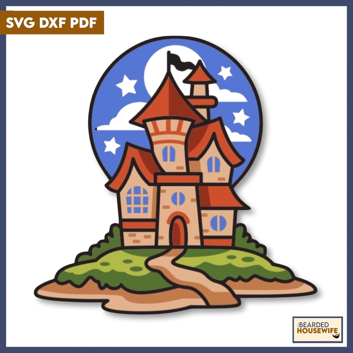 castle at night layered paper craft