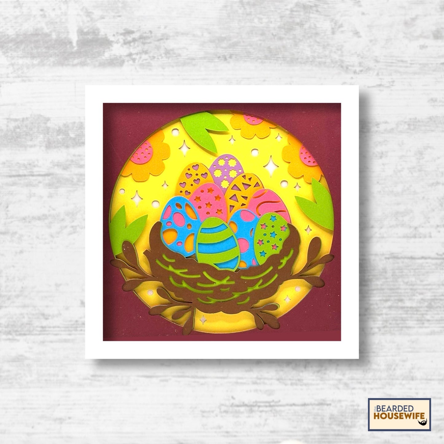 easter egg basket shadow box