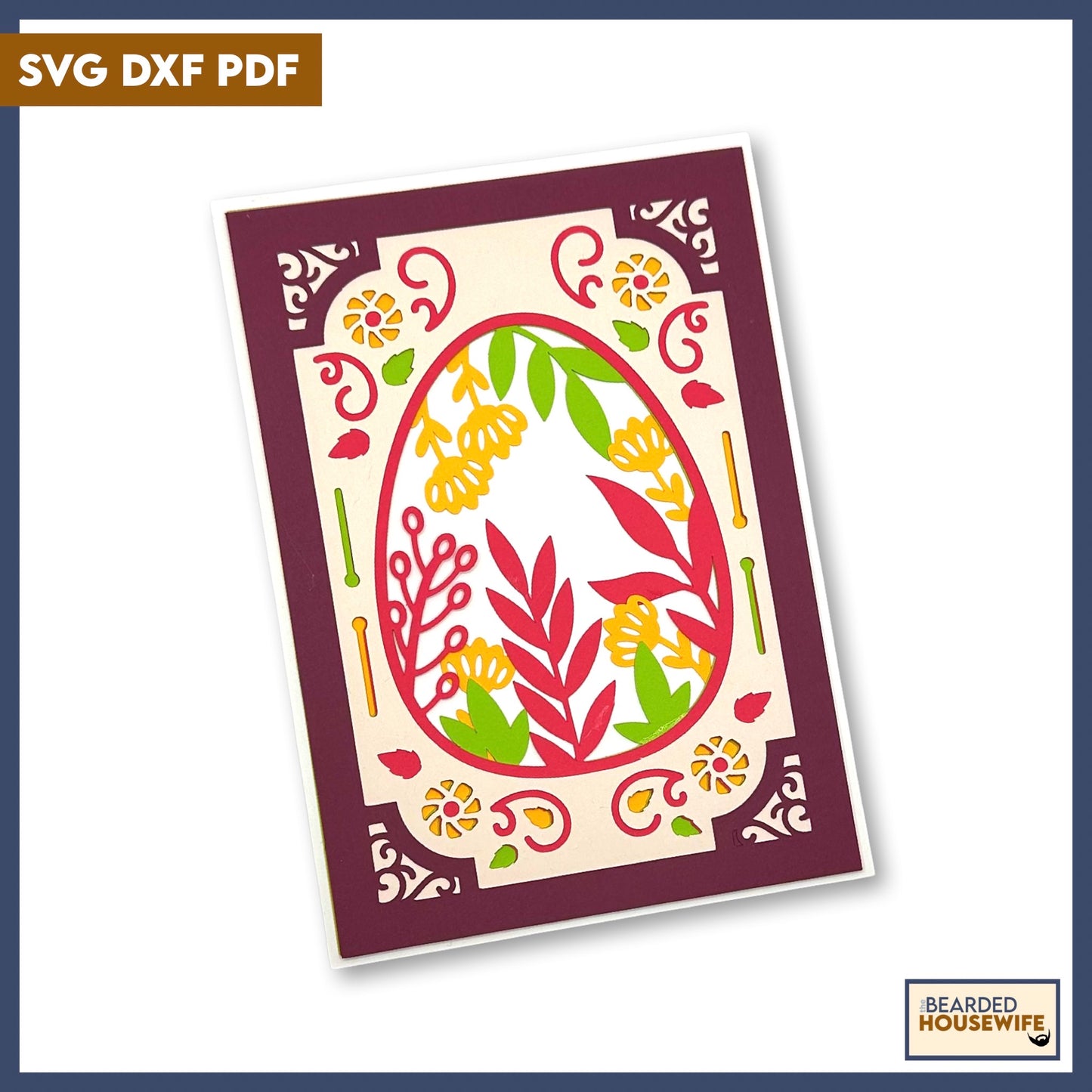 painted egg layered card