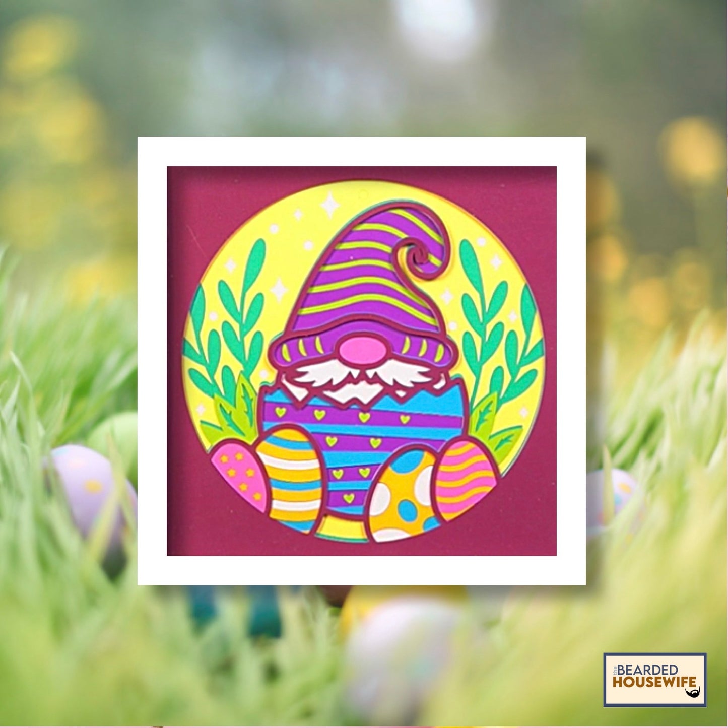 gnome in the egg shadow box