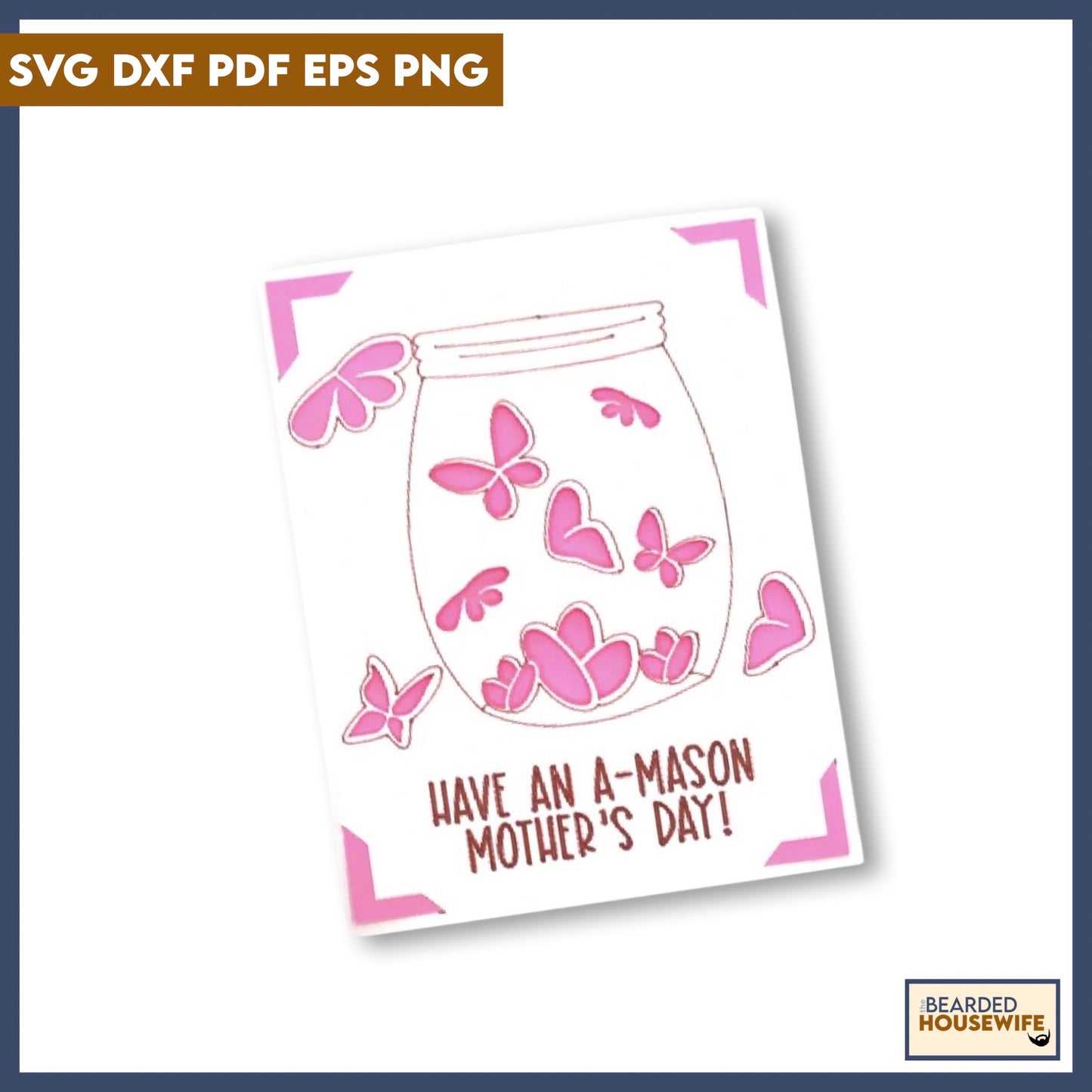 mason jar mothers day insert card