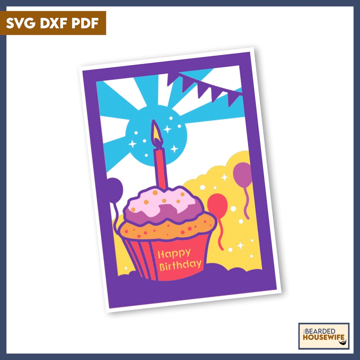 birthday cupcake layered card