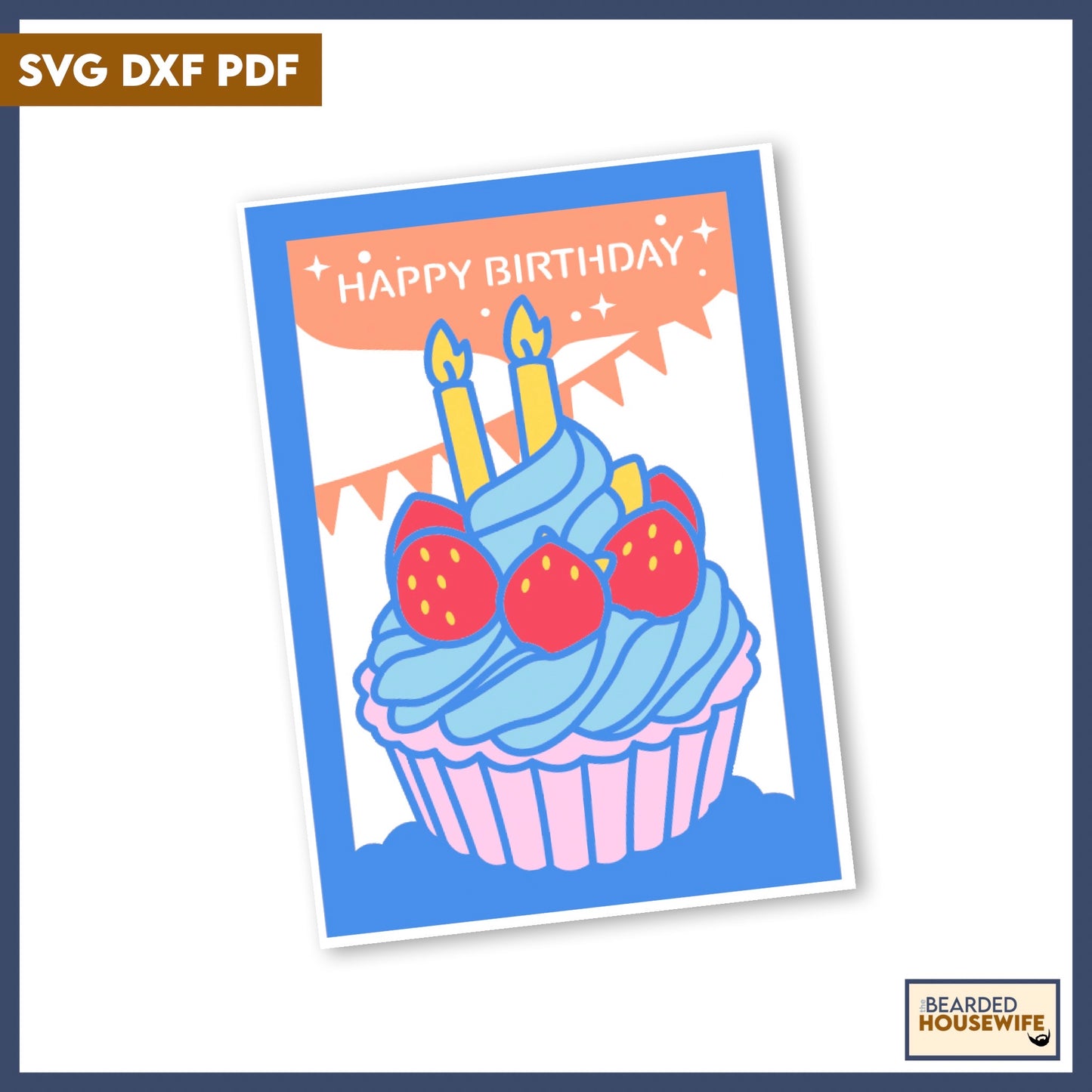 giant birthday cupcake layered card