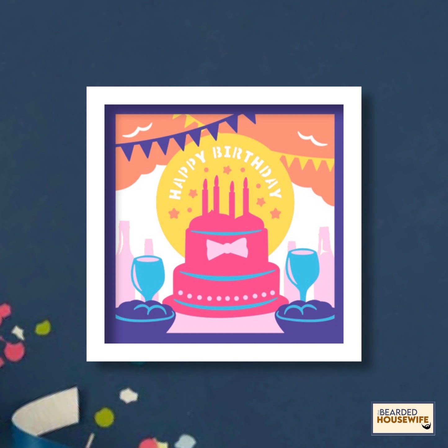birthday cake shadow box