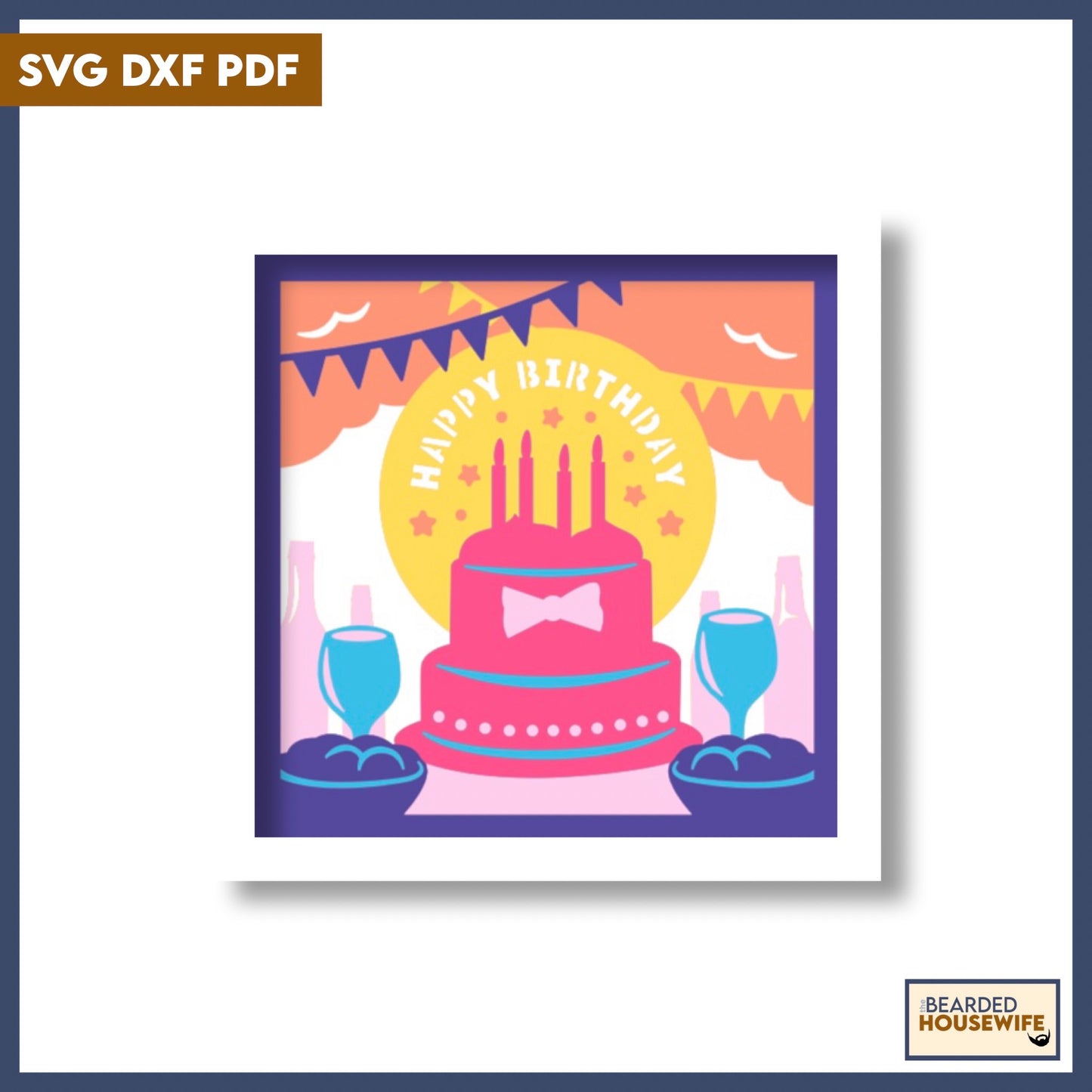 birthday cake shadow box