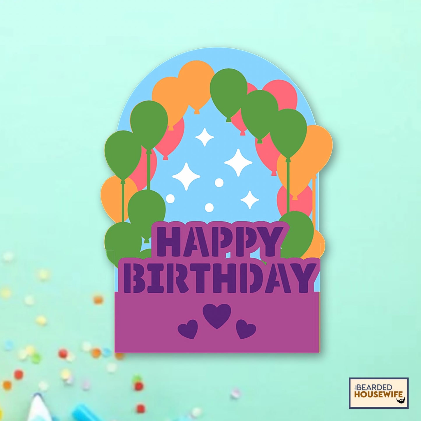 birthday balloons box card