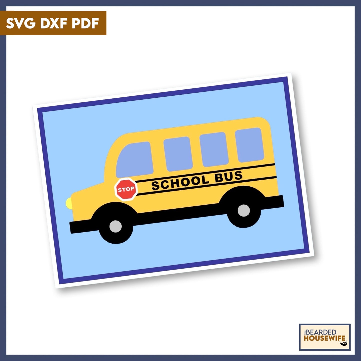 school bus layered card