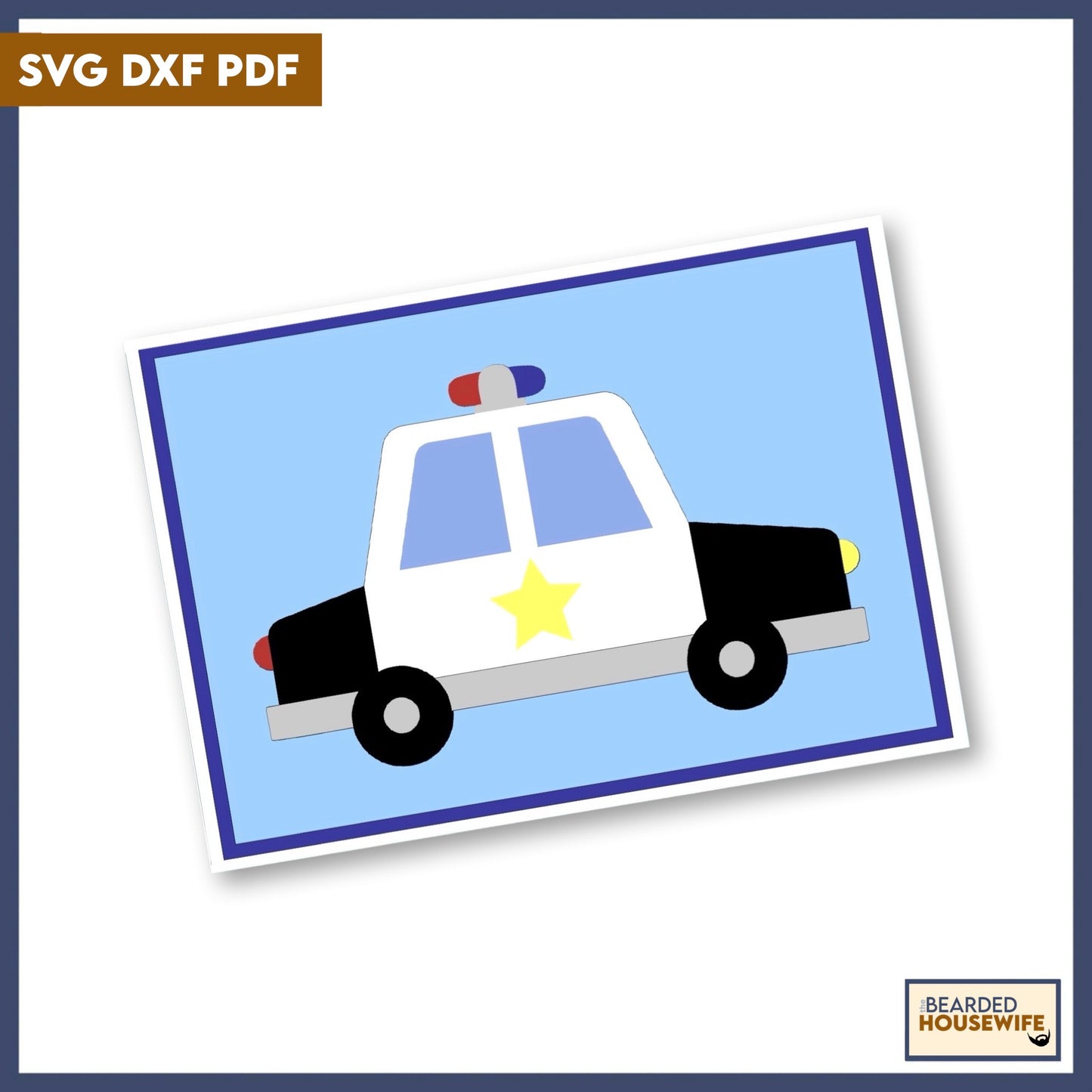 police car layered card