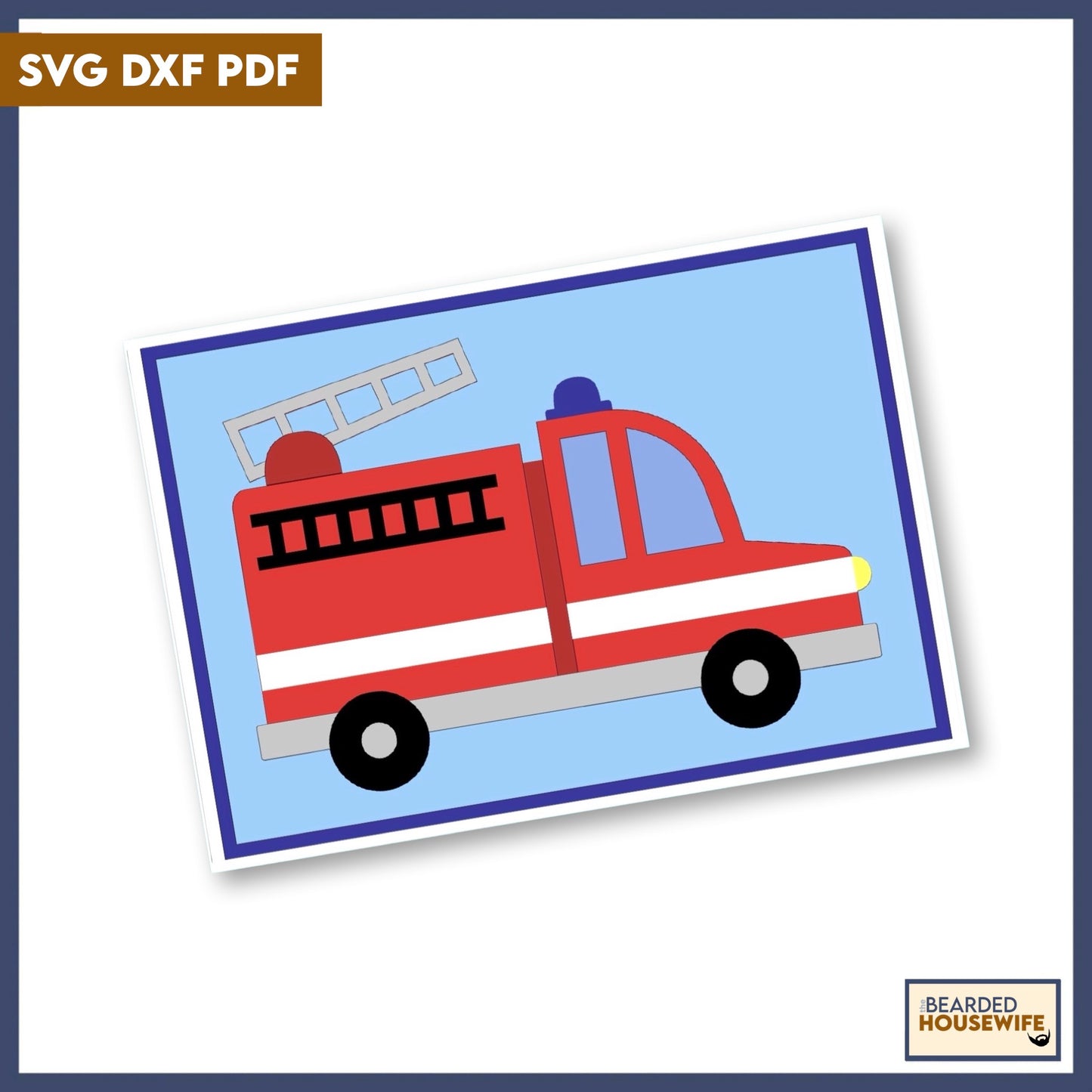 fire truck layered card