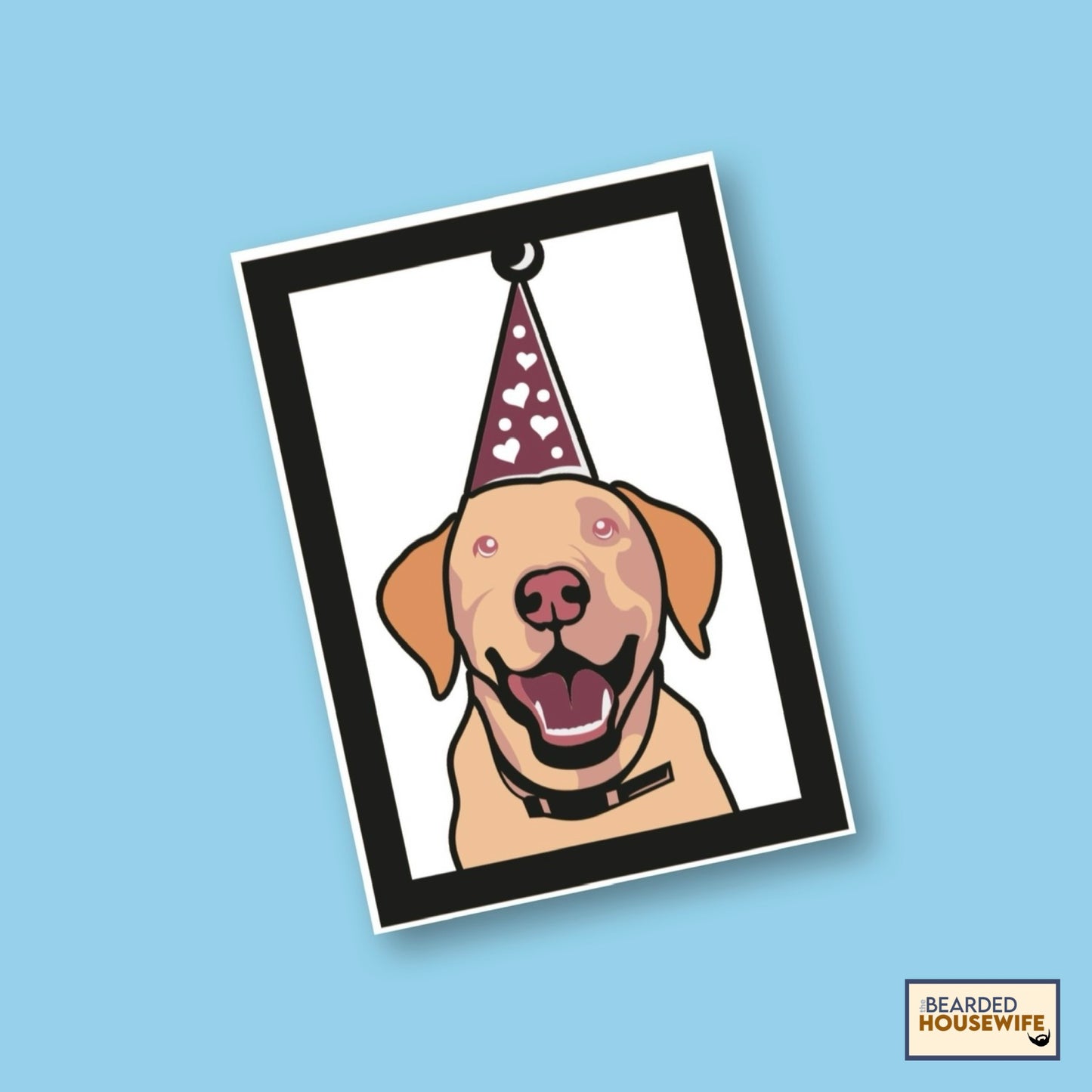 dog with birthday hat layered card