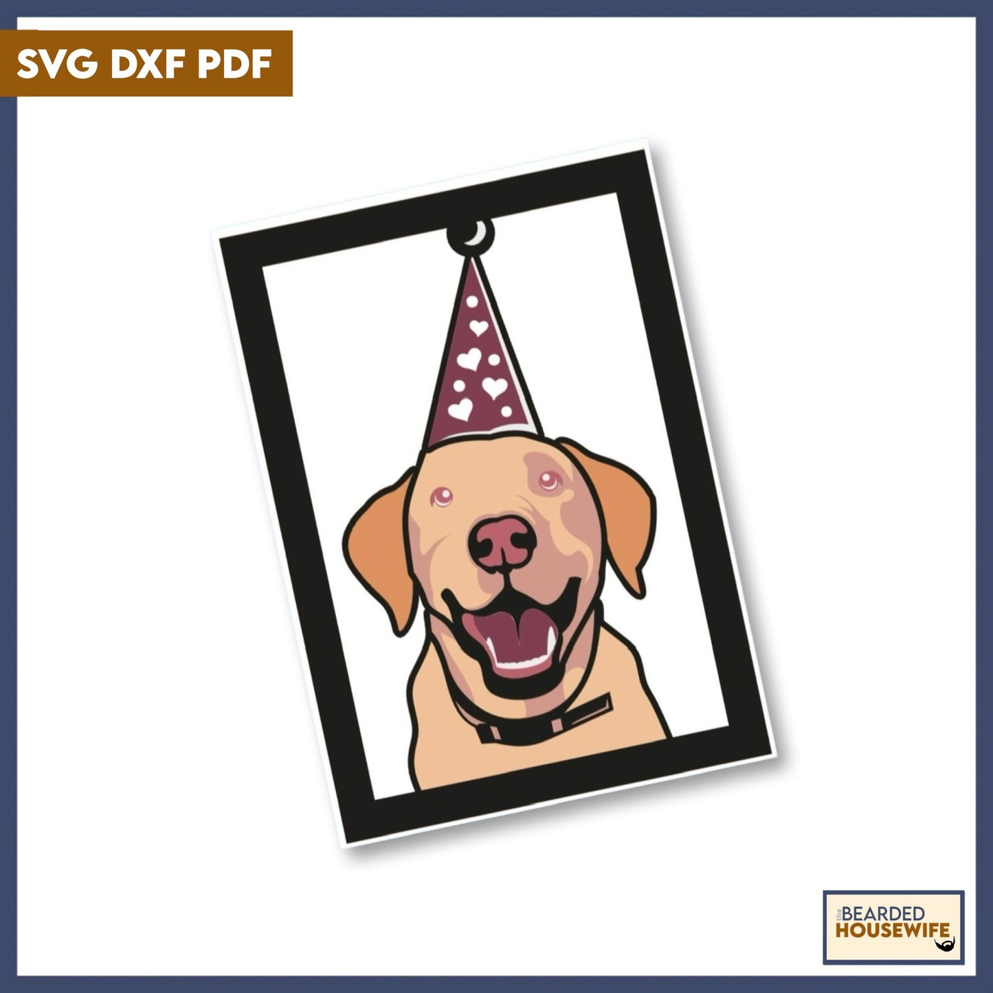 dog with birthday hat layered card