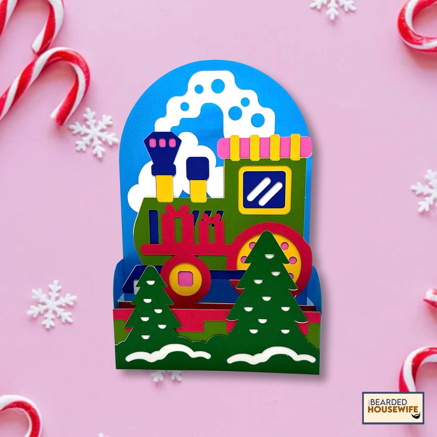 holiday train box card