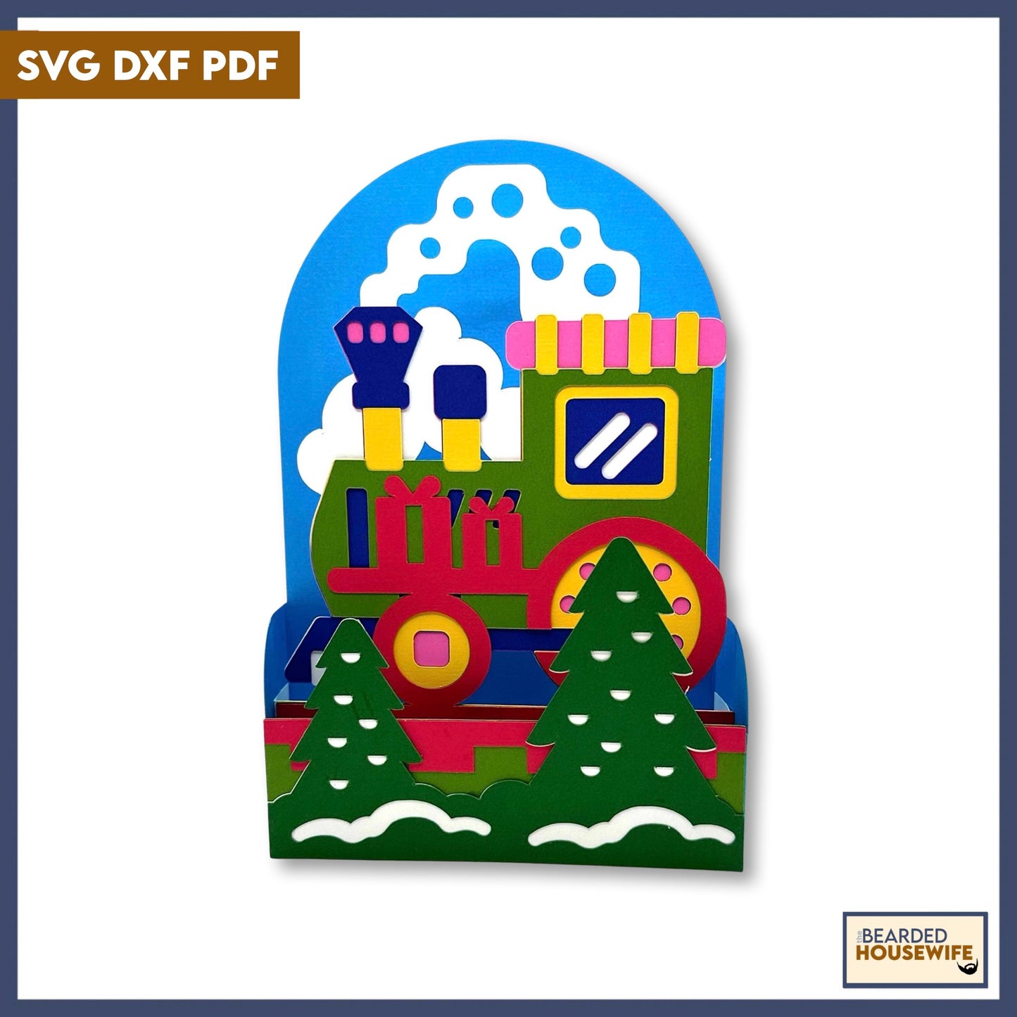 holiday train box card