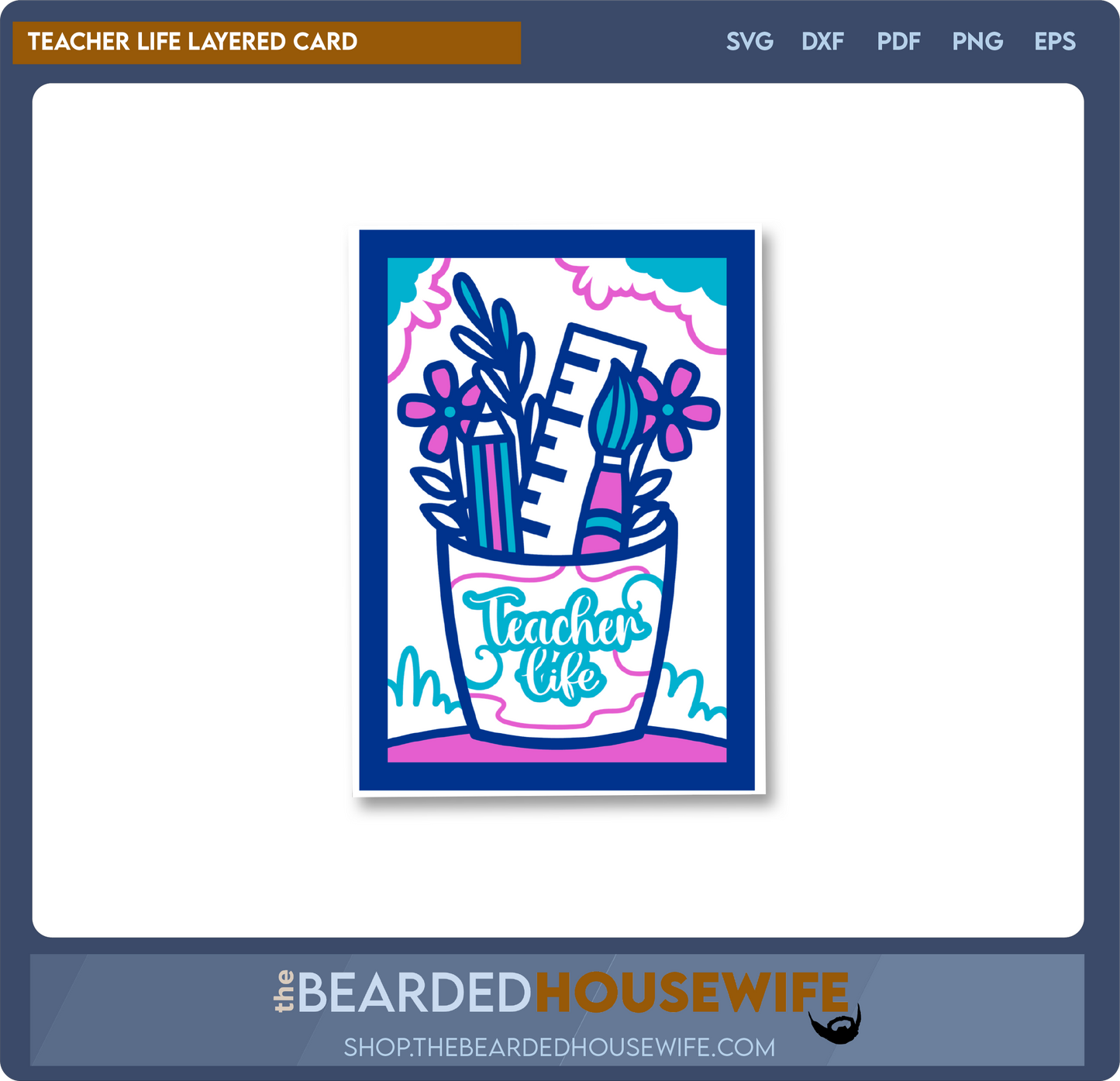 teacher life layered card