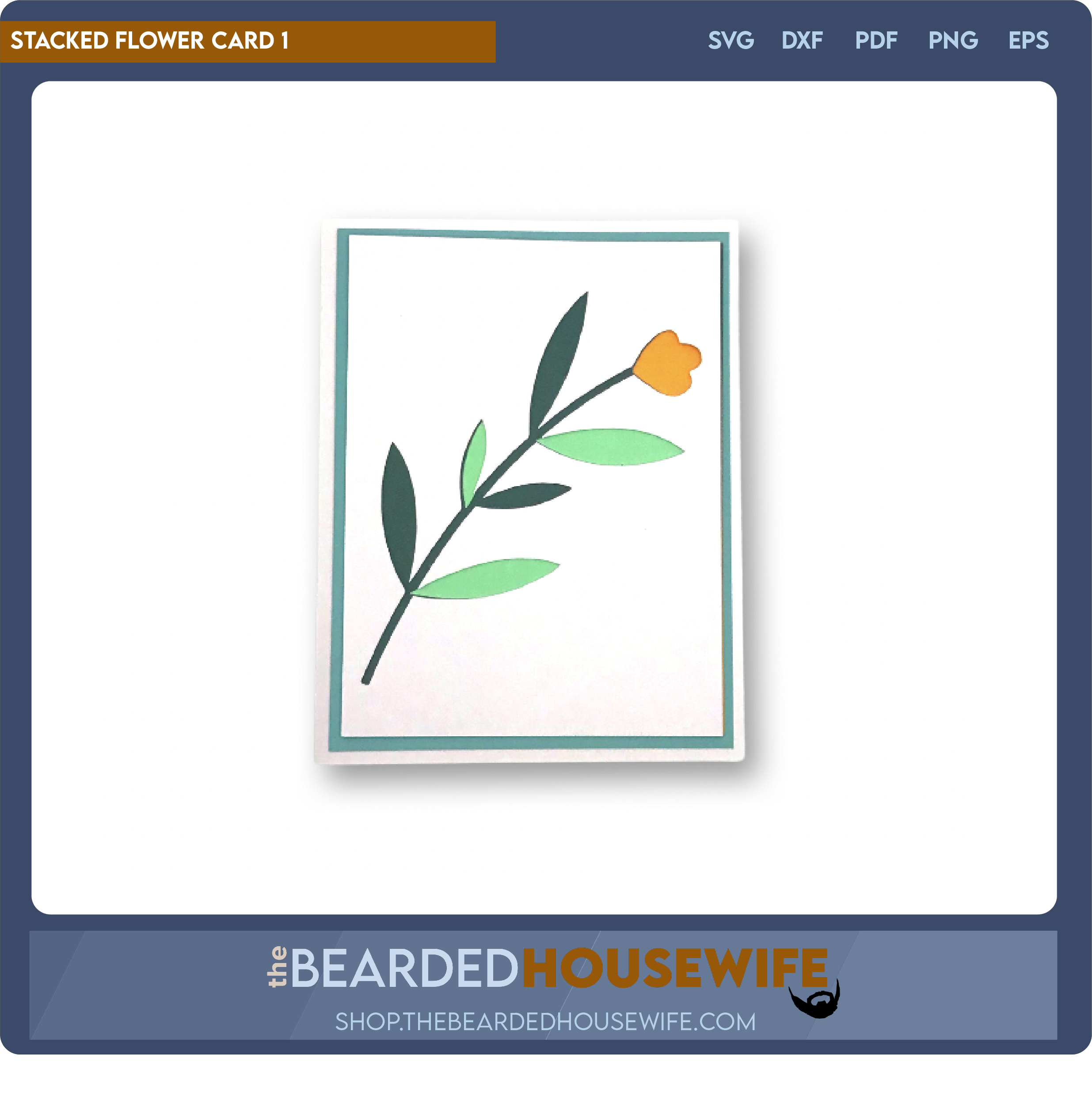 Stacked Flower Card 1 The Bearded Housewife