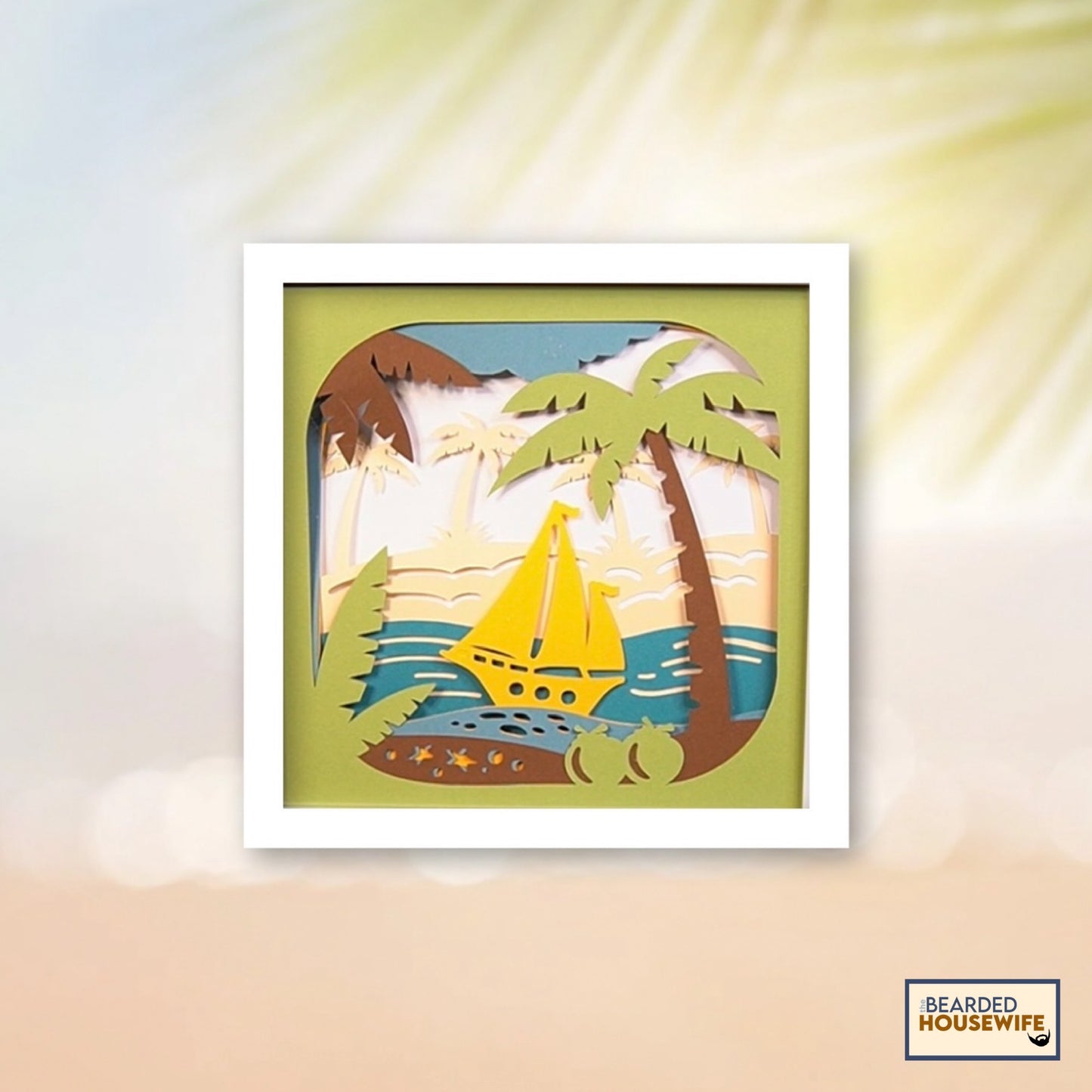 Sailboat by the Beach Shadow Box