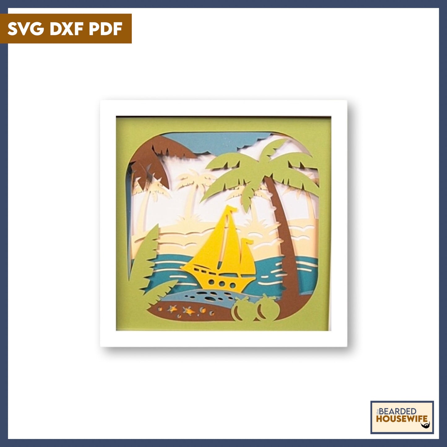 Sailboat by the Beach Shadow Box