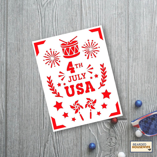 4th of July USA Insert Card